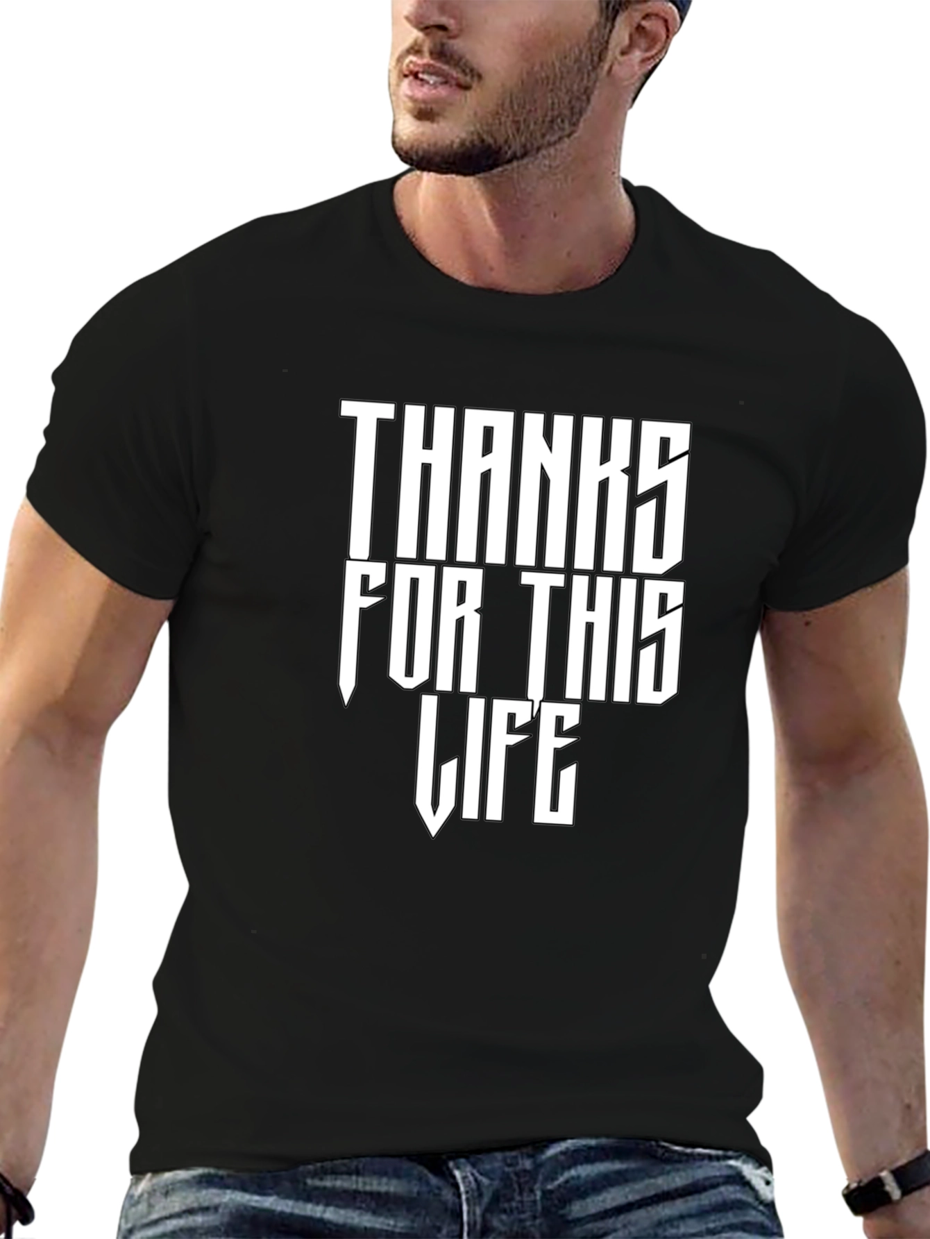 Thanks For This Life Graphic Tee - Black