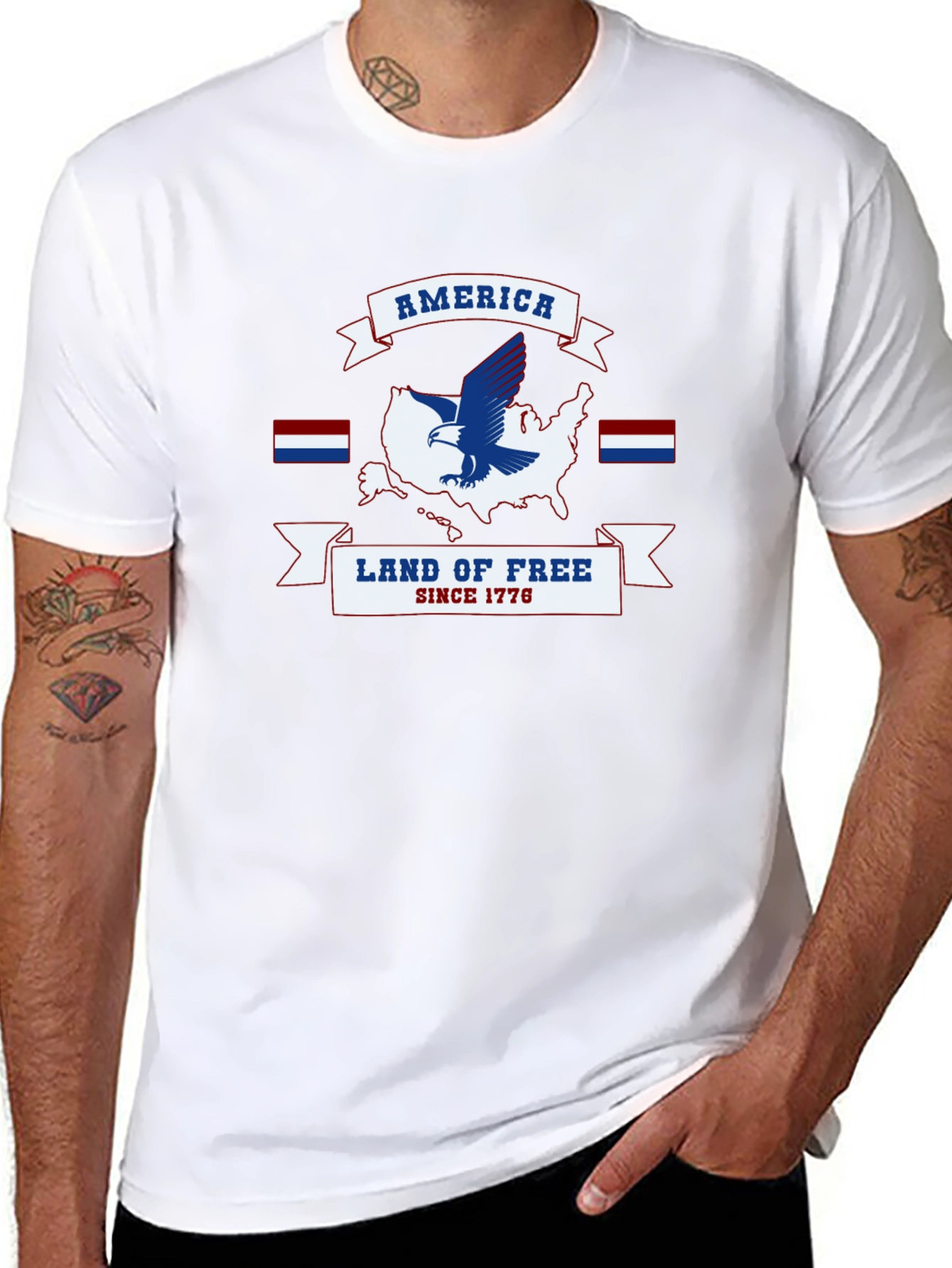 America Land of Free Patriotic T-Shirt