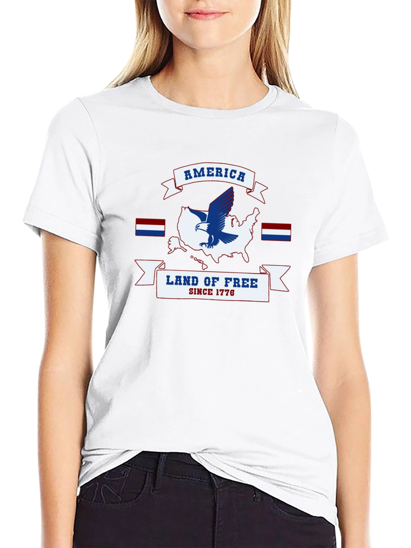 America Land of Free Patriotic T-Shirt