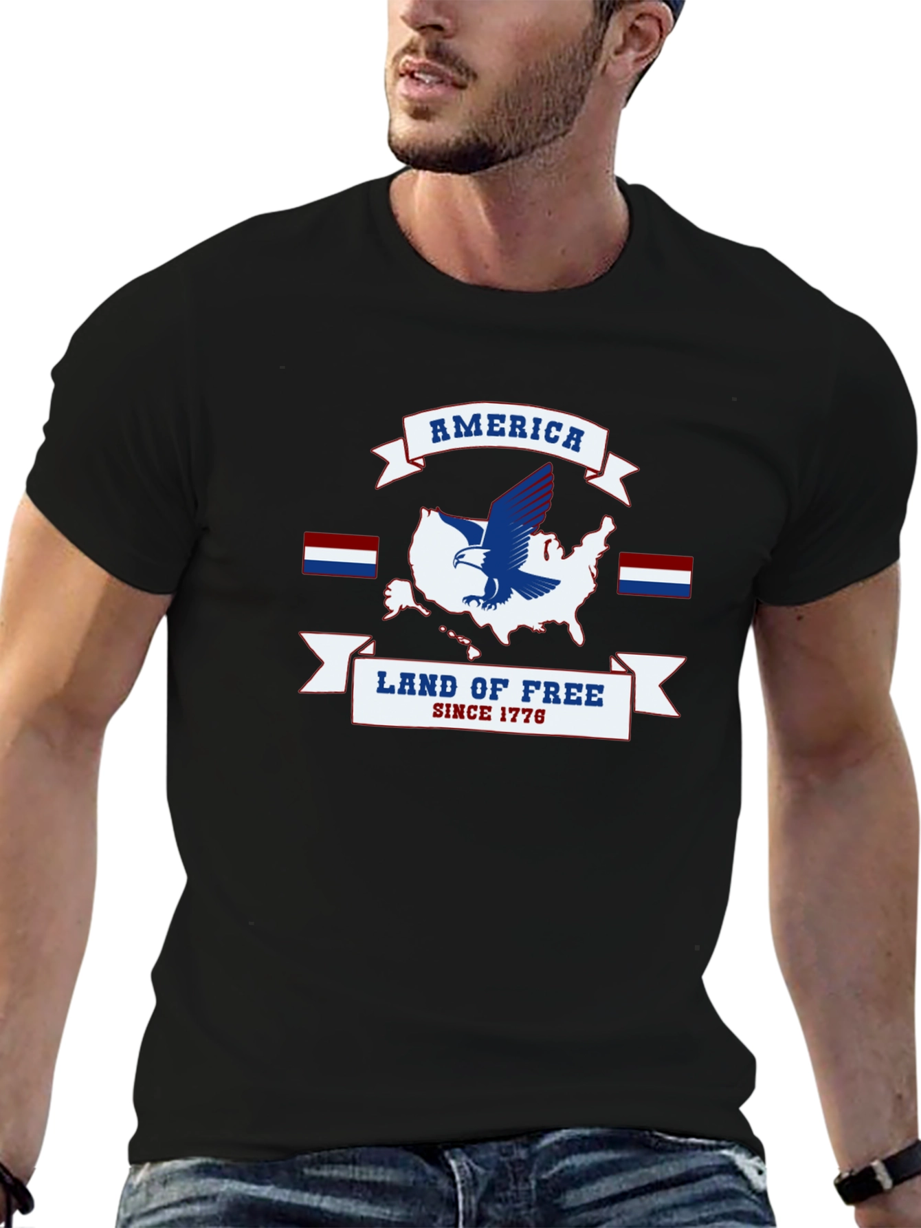 America Land of Free Patriotic T-Shirt
