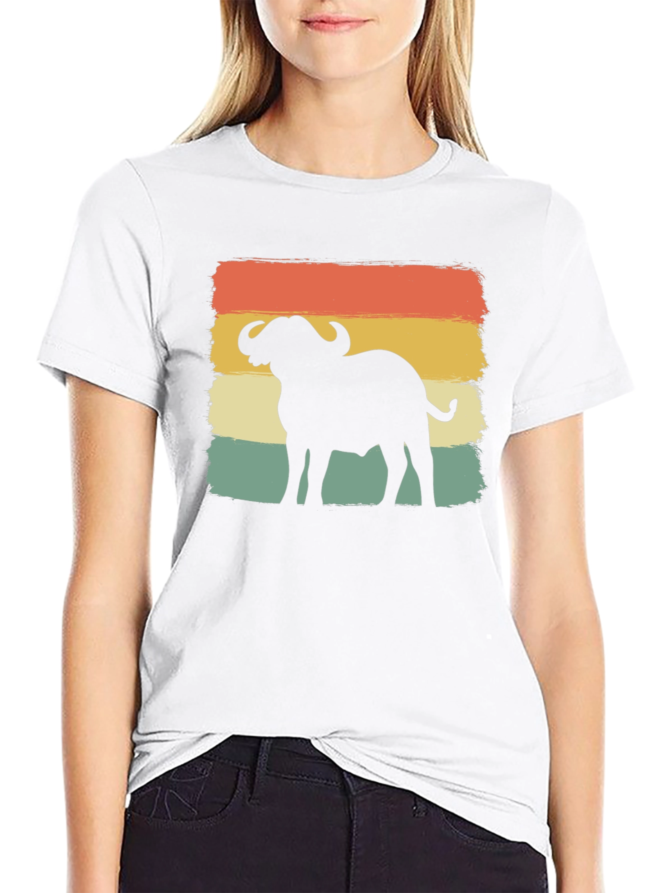Retro Buffalo Silhouette Graphic T-Shirt