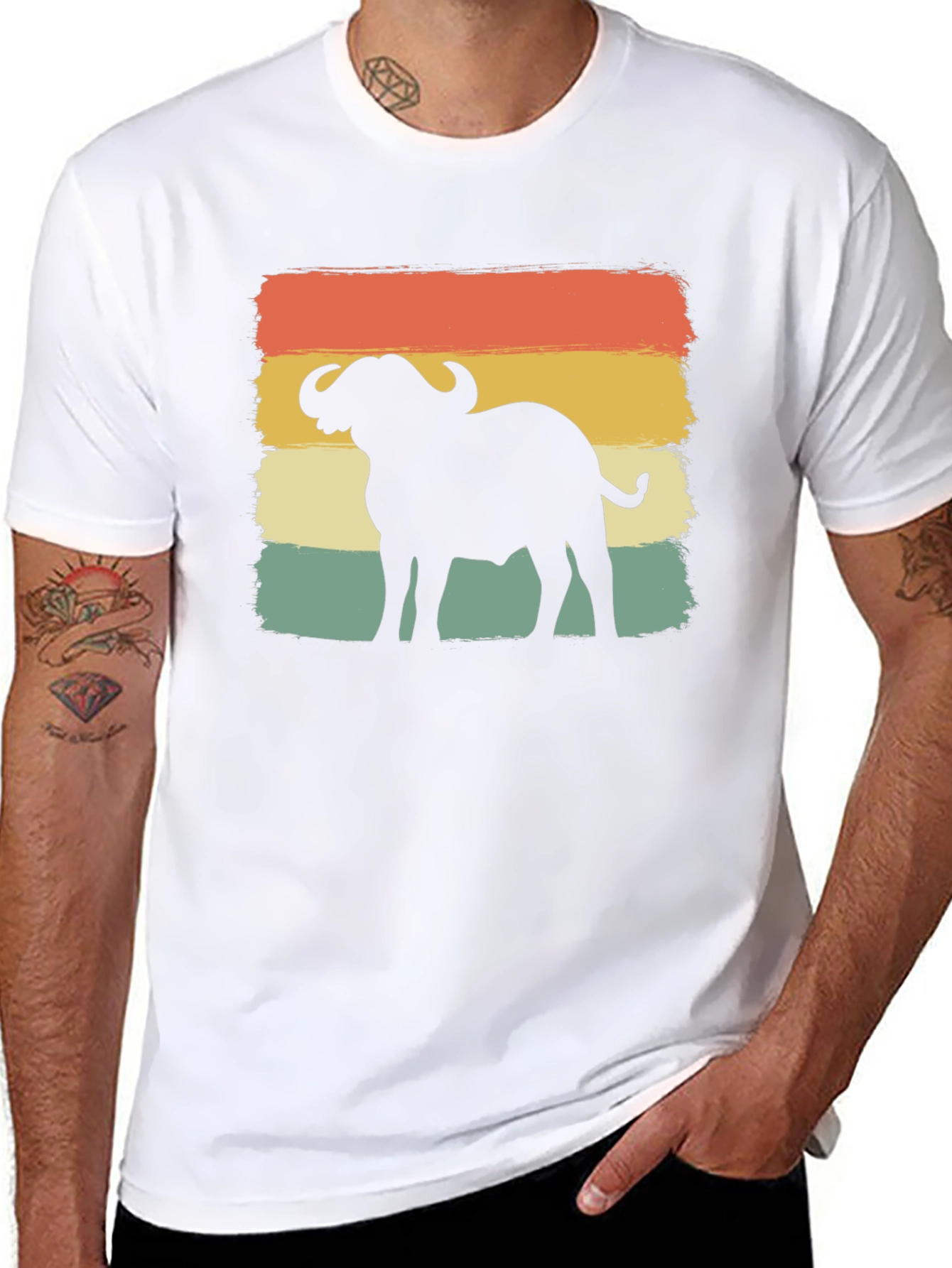 Retro Buffalo Silhouette Graphic T-Shirt