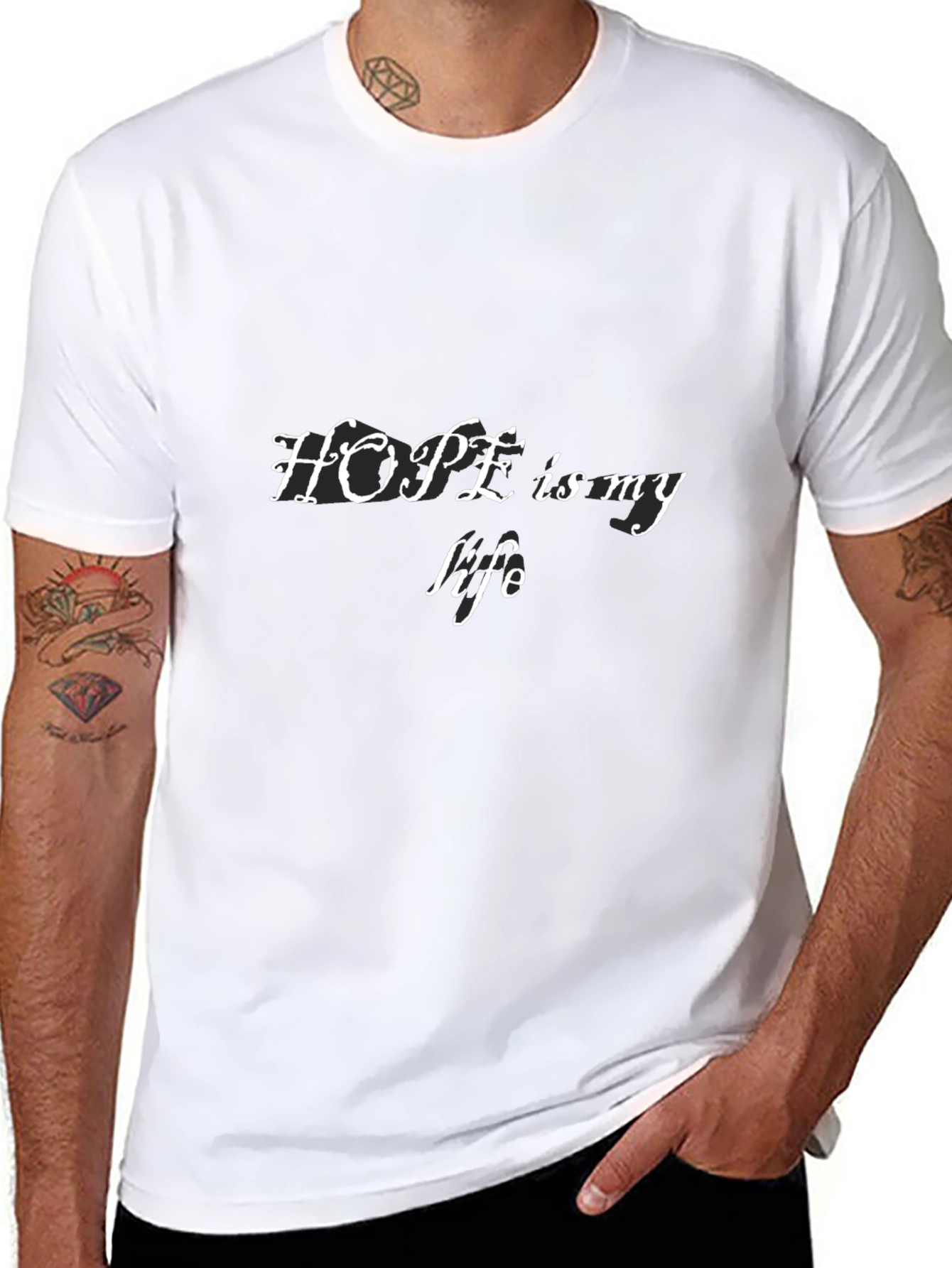 Hope Is My Life - Mens Black T-Shirt