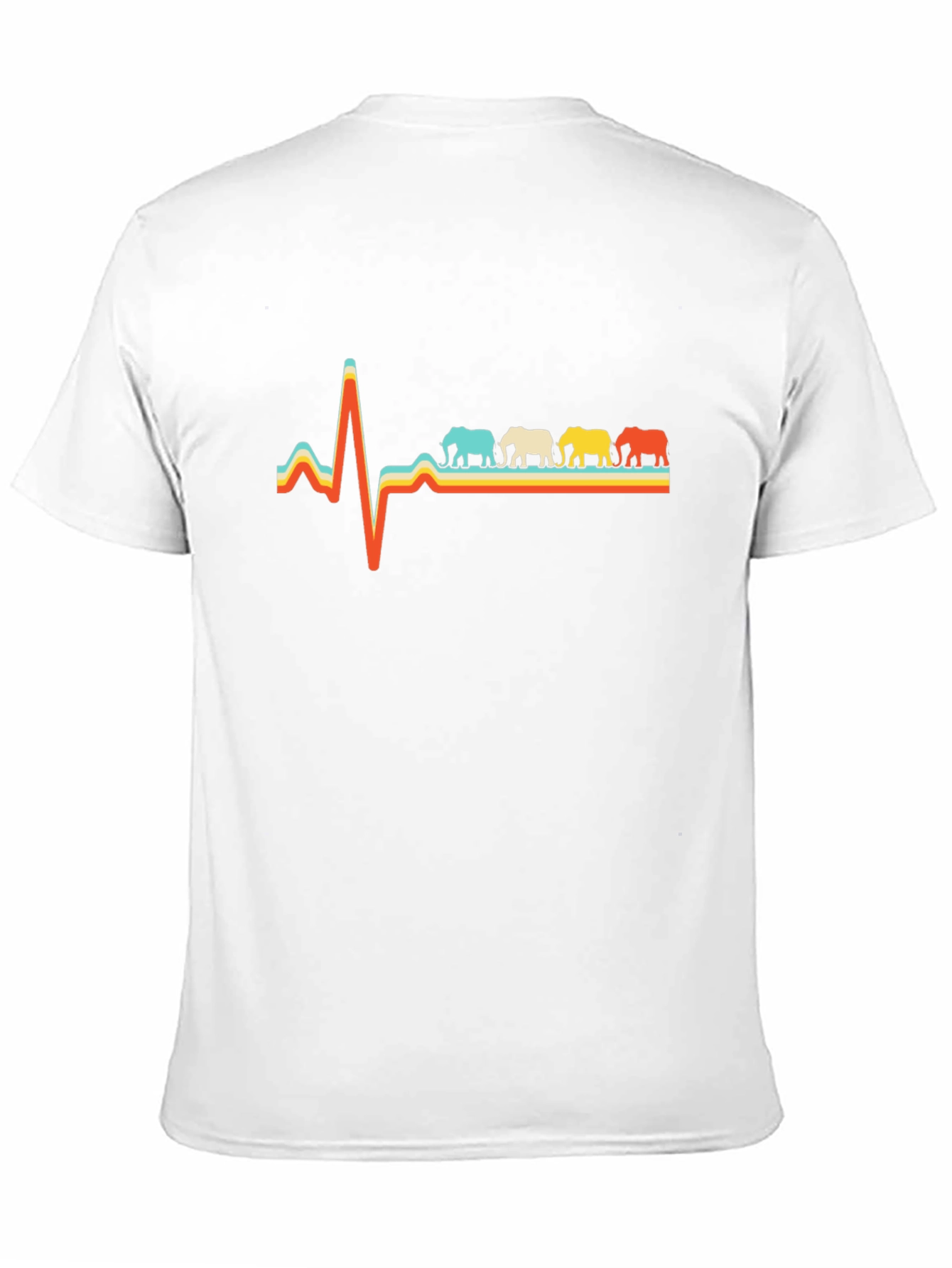 Elephant Heartbeat Graphic Tee - Black Cotton T-Shirt