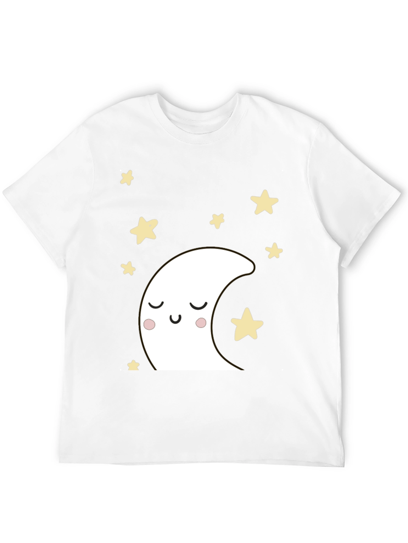 Cute Moon & Stars Black Graphic T-Shirt