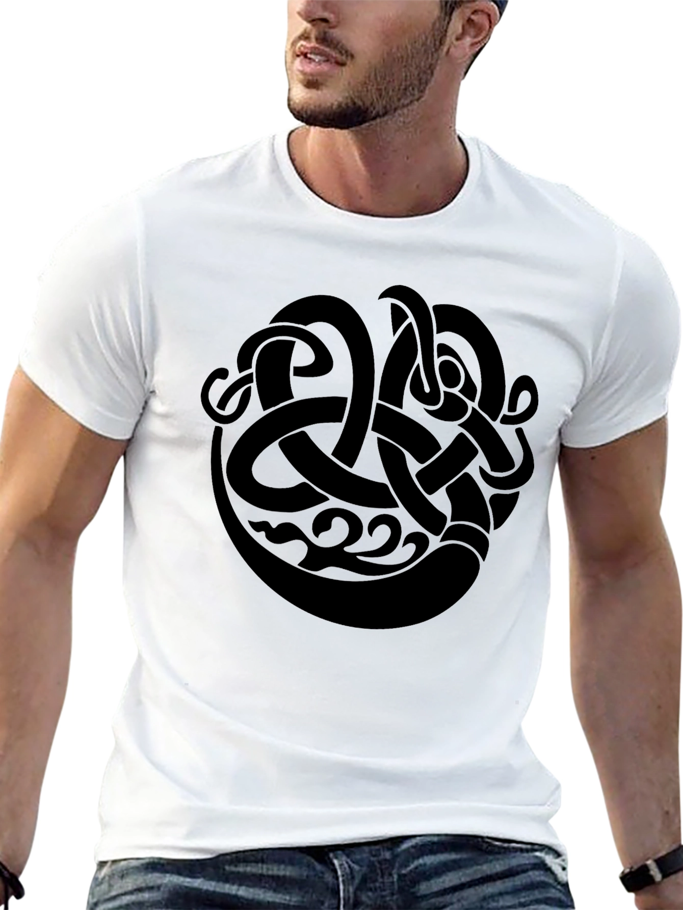 Black Celtic Knot Design T-Shirt