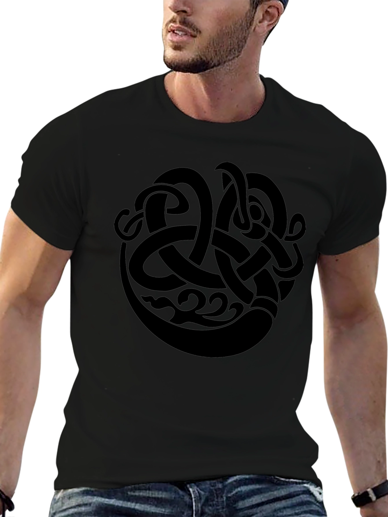 Black Celtic Knot Design T-Shirt