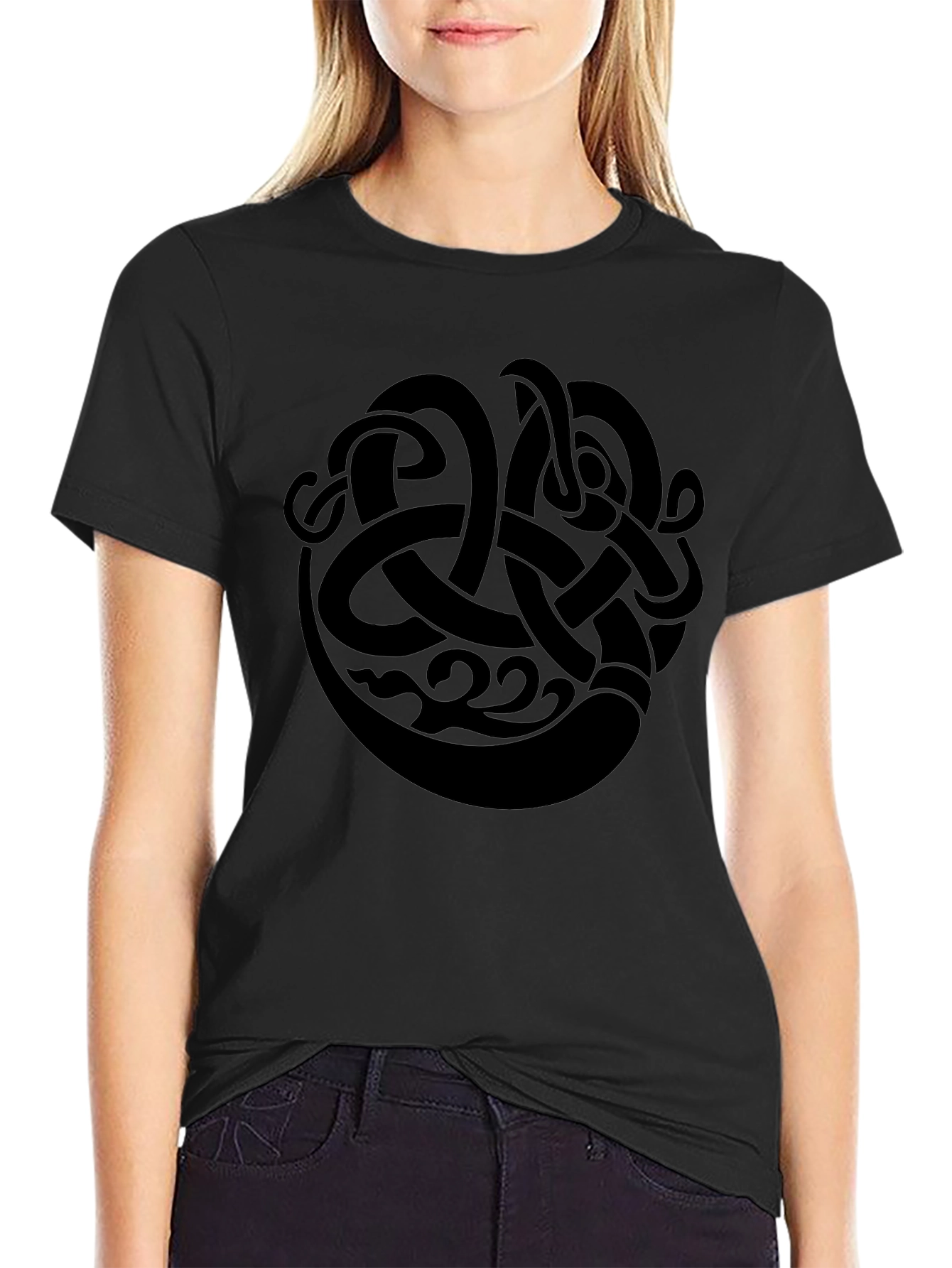 Black Celtic Knot Design T-Shirt