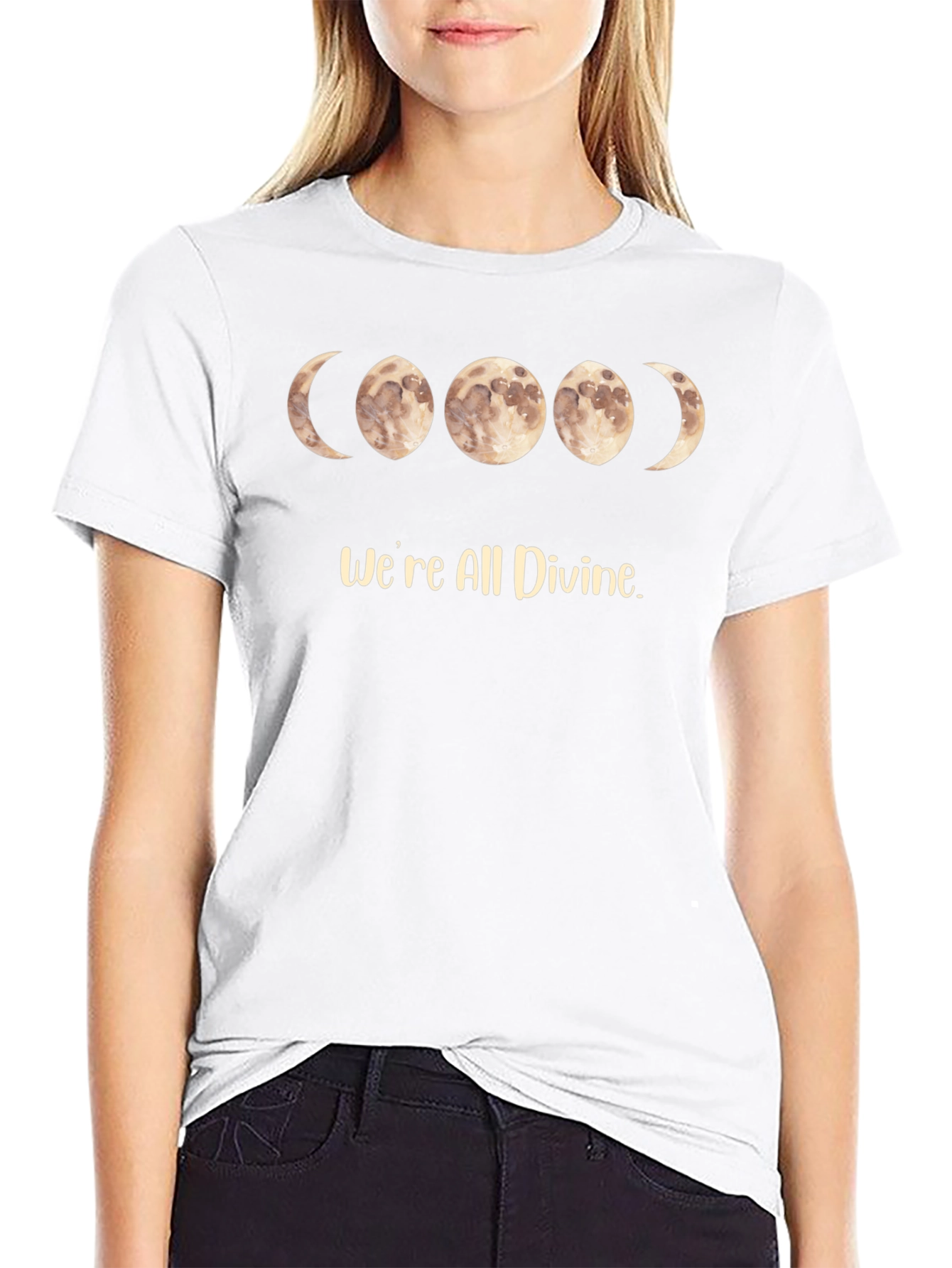 Divine Moon Phase Black T-Shirt
