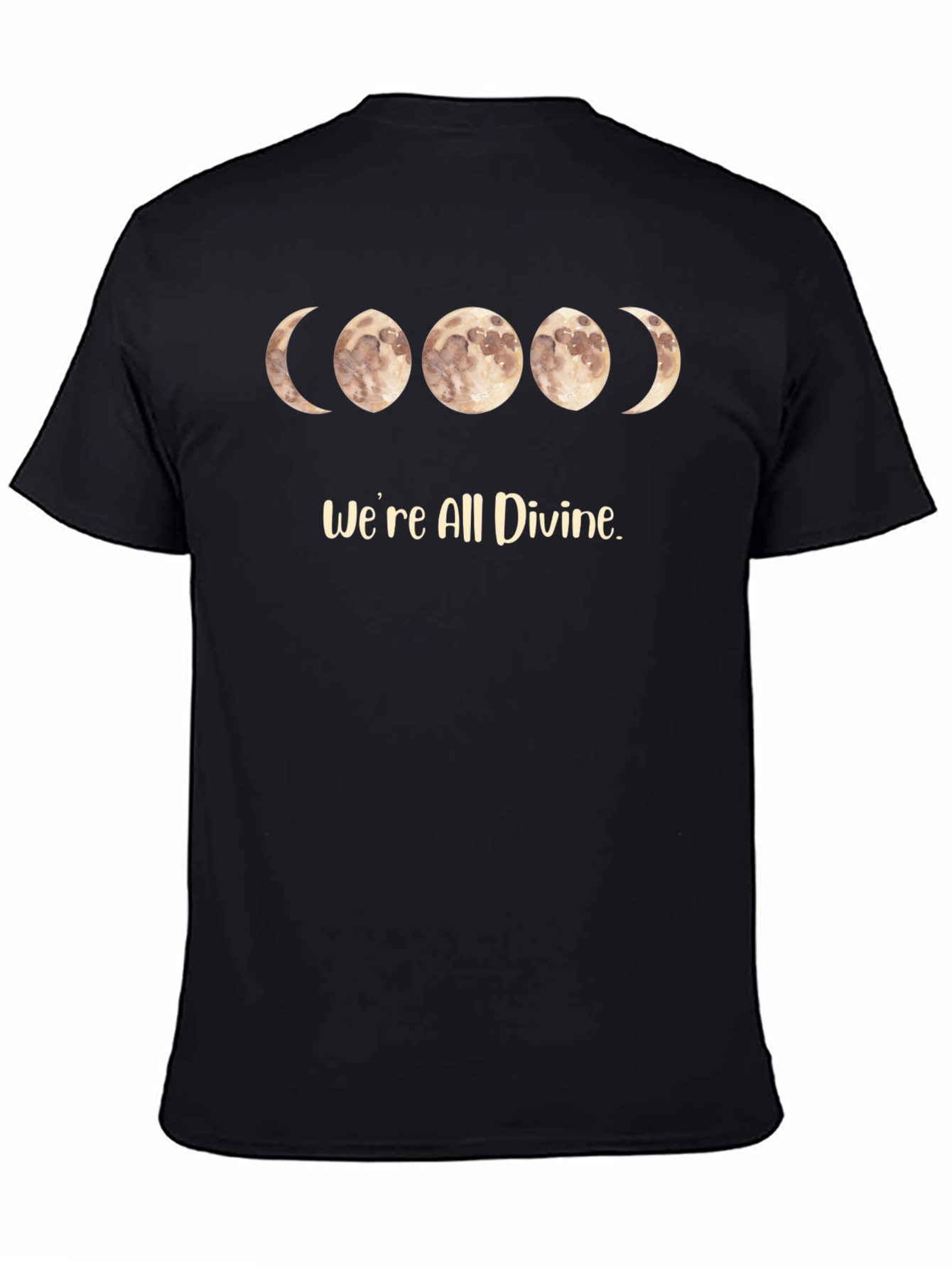 Divine Moon Phase Black T-Shirt