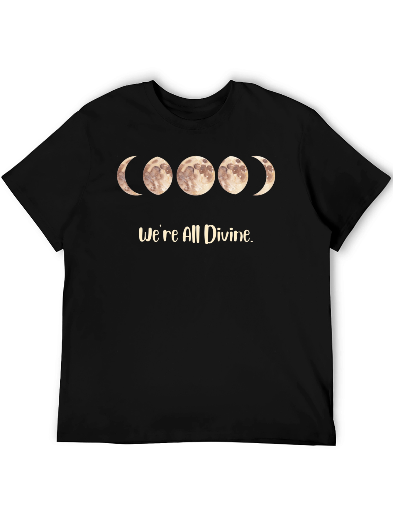 Divine Moon Phase Black T-Shirt