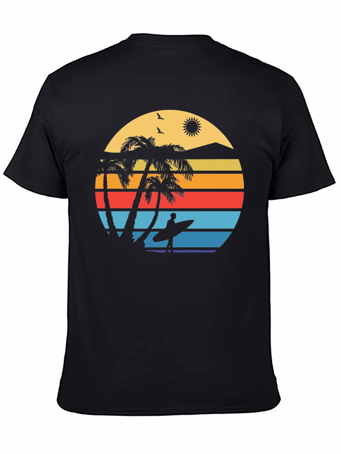 Retro Sunset Surfer Graphic Tee - Island Vibes