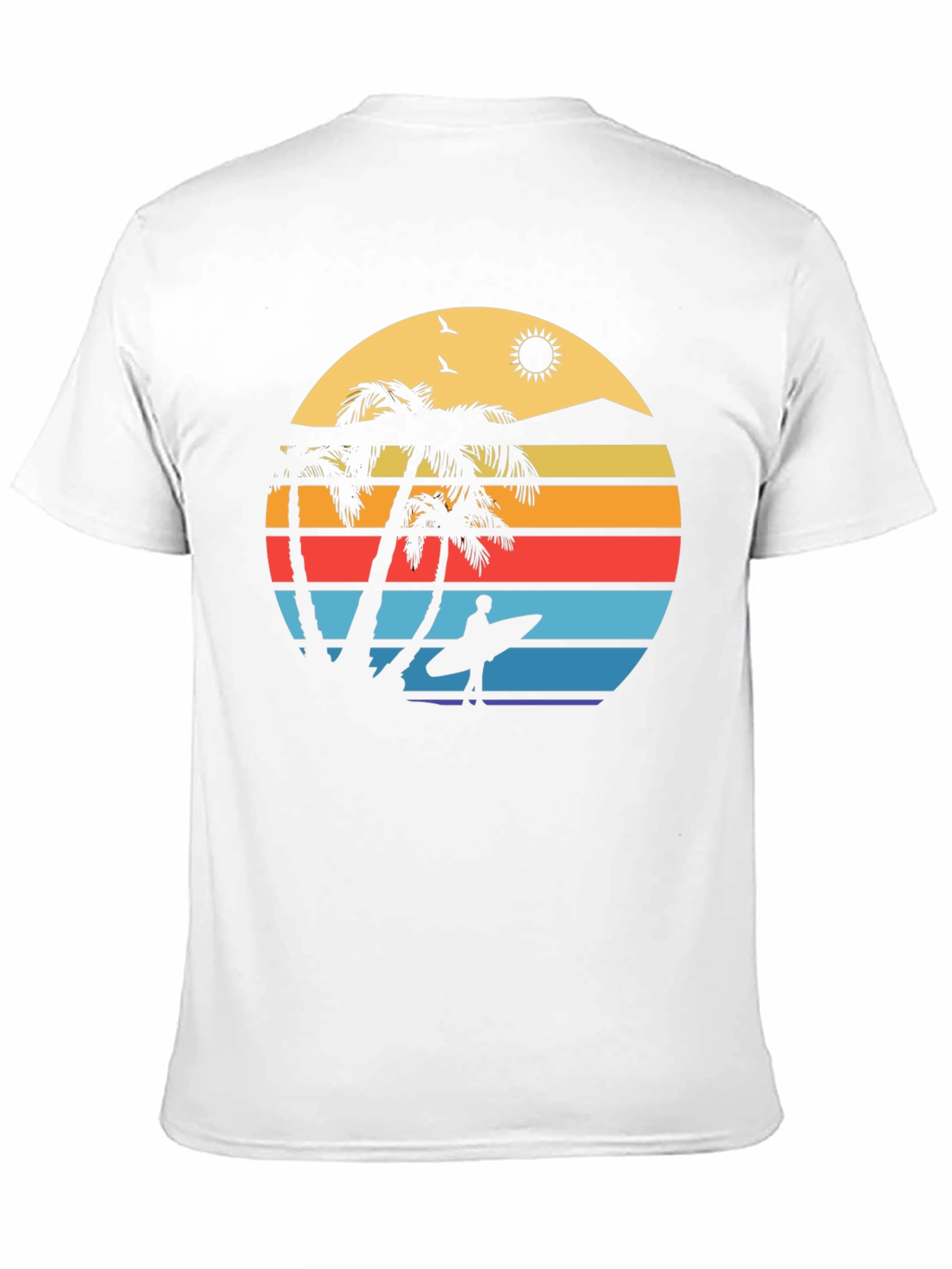 Retro Sunset Surfer Graphic Tee - Island Vibes