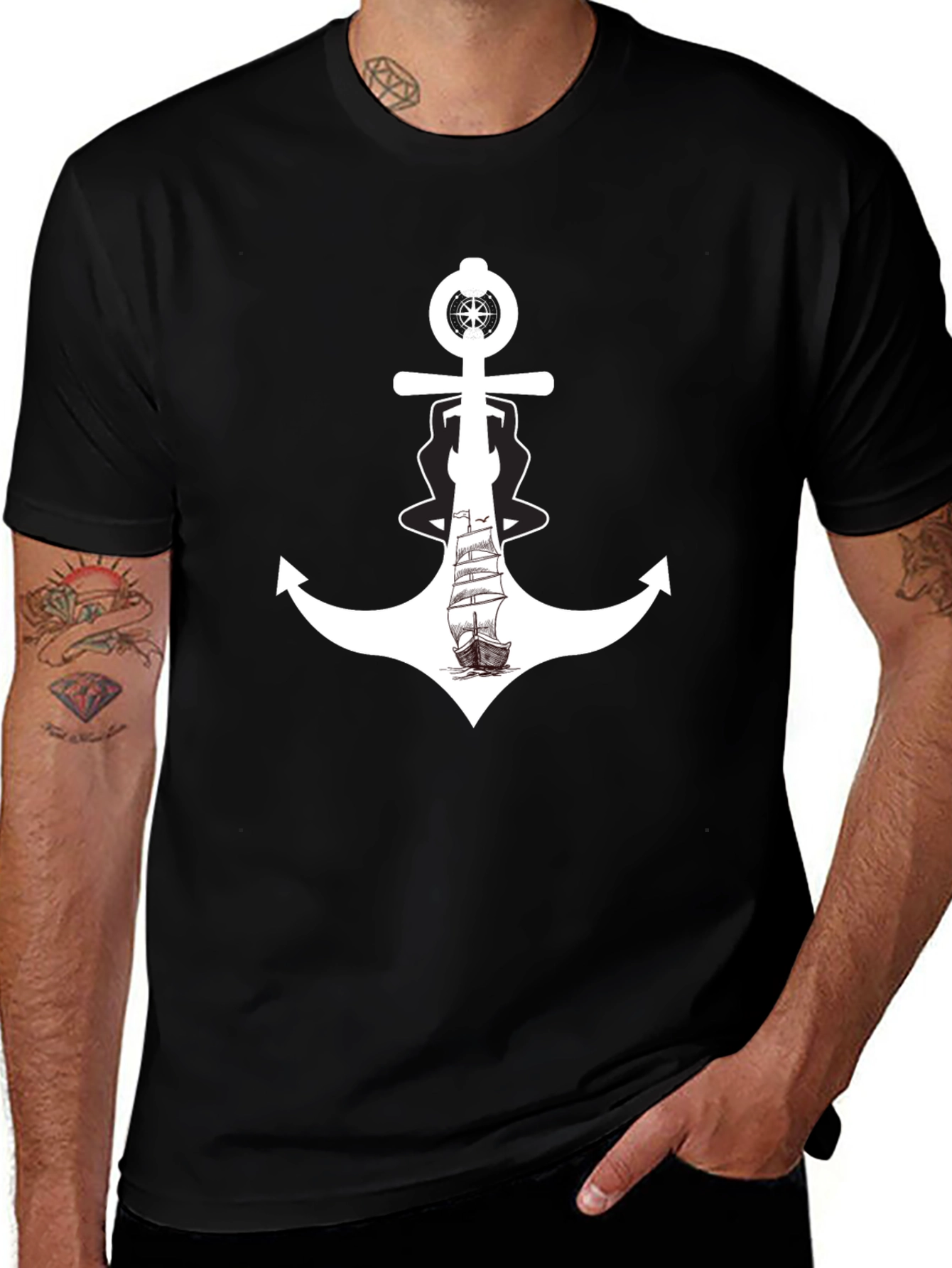 Nautical Anchor Ship Graphic Tee