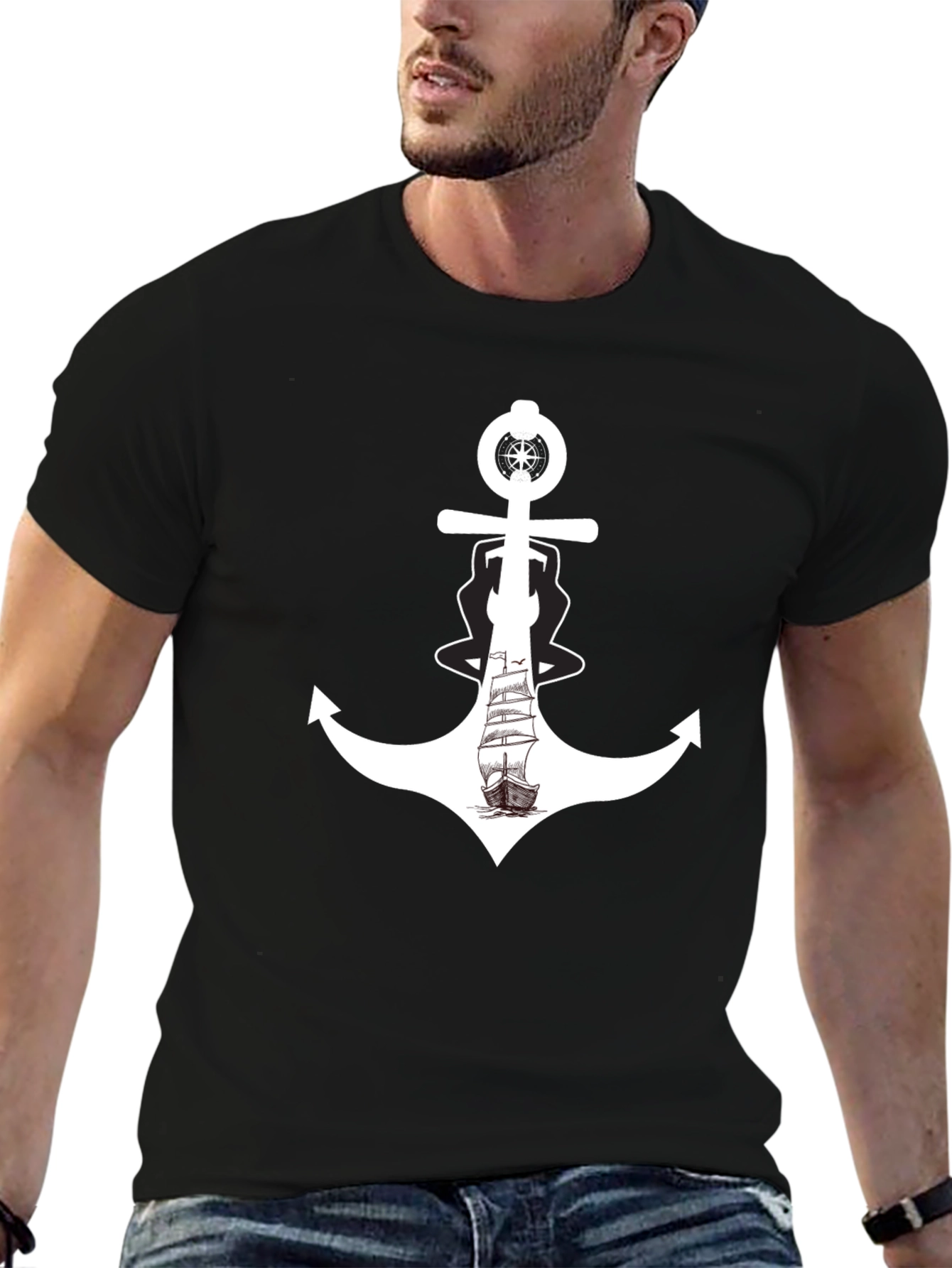 Nautical Anchor Ship Graphic Tee