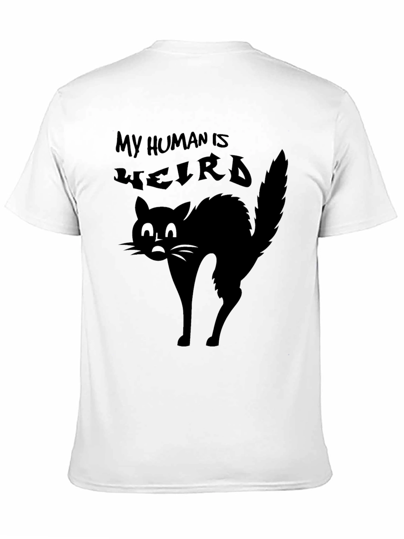 My Human is Weird Black Cat T-Shirt