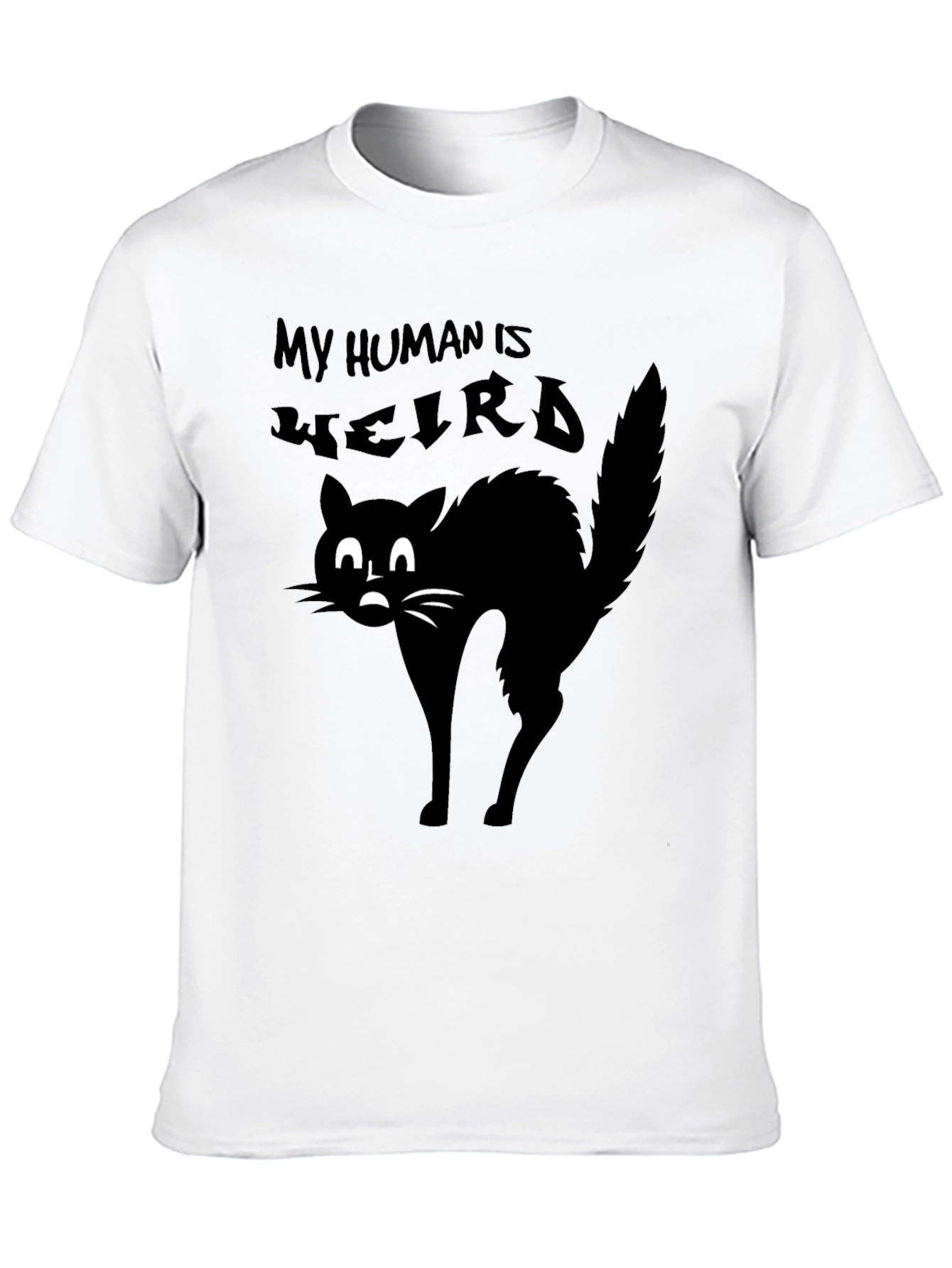 My Human is Weird Black Cat T-Shirt