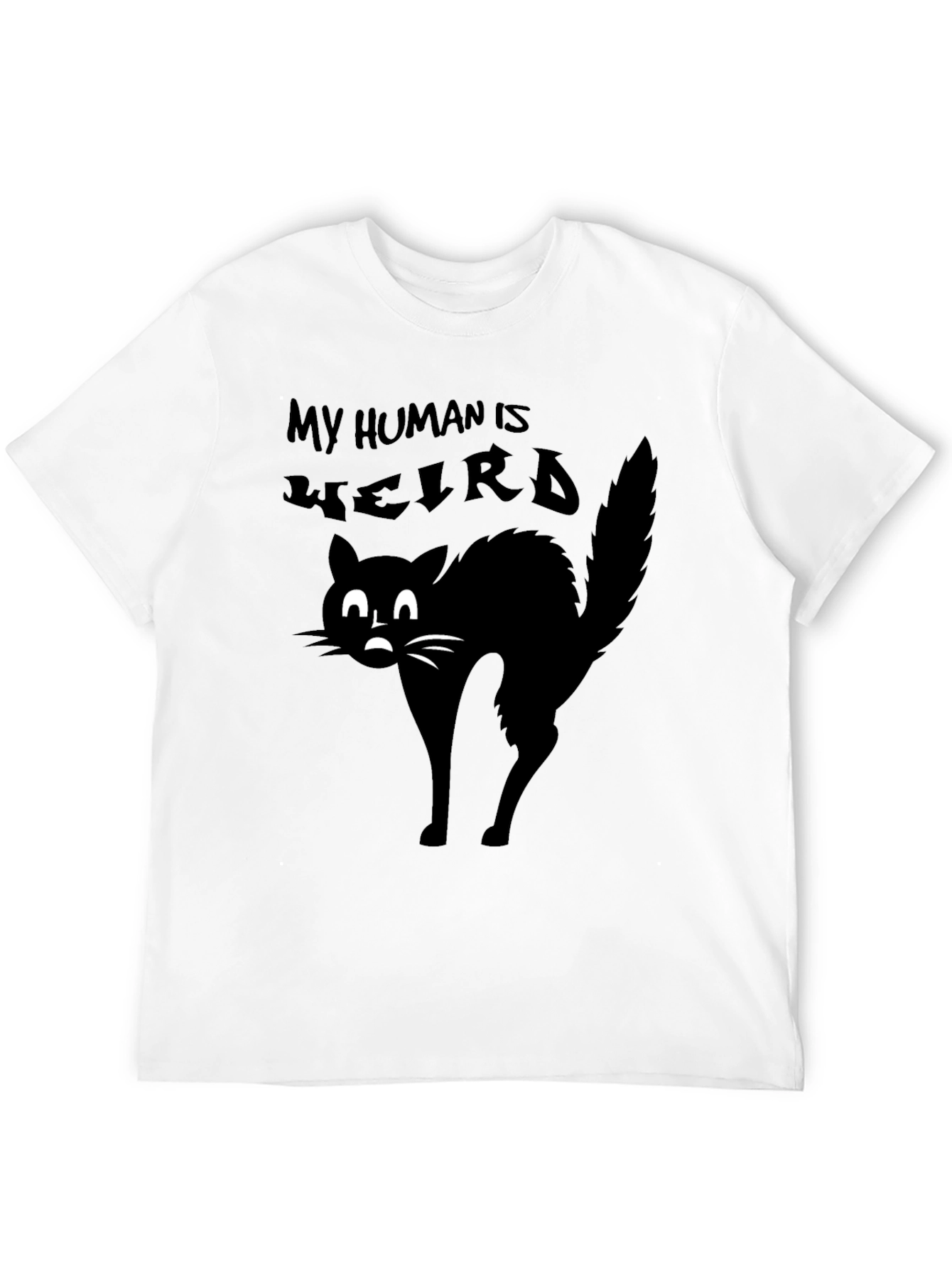 My Human is Weird Black Cat T-Shirt