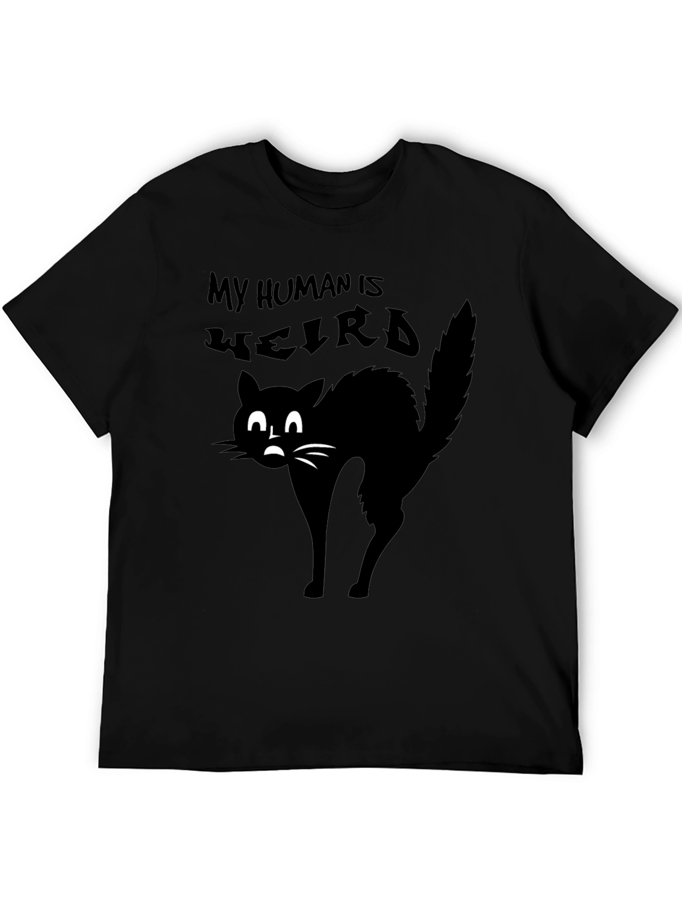 My Human is Weird Black Cat T-Shirt