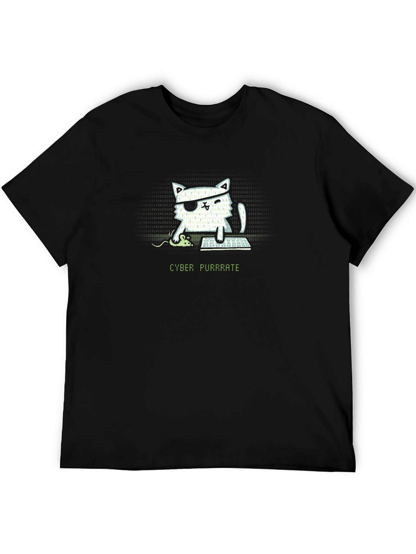 Cyber Purrrate T-Shirt - Hacker Cat