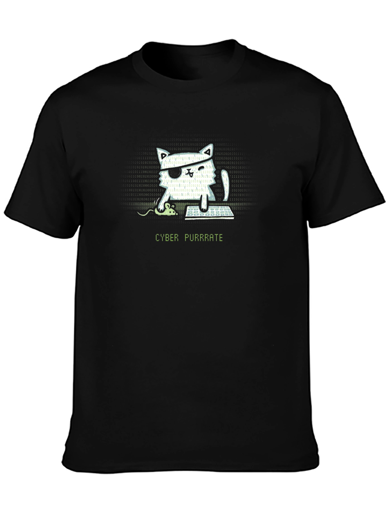 Cyber Purrrate T-Shirt - Hacker Cat
