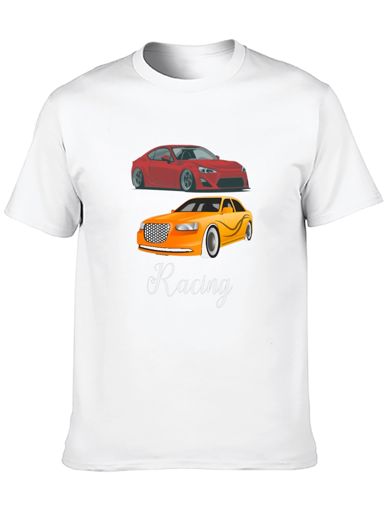 Racing Cars Graphic Tee - Black Cotton