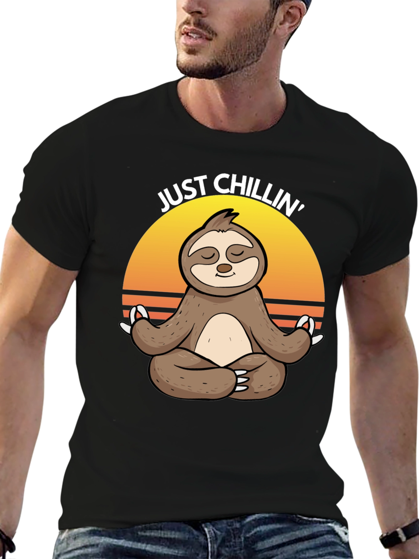 Just Chillin Sloth Yoga Meditation T-Shirt