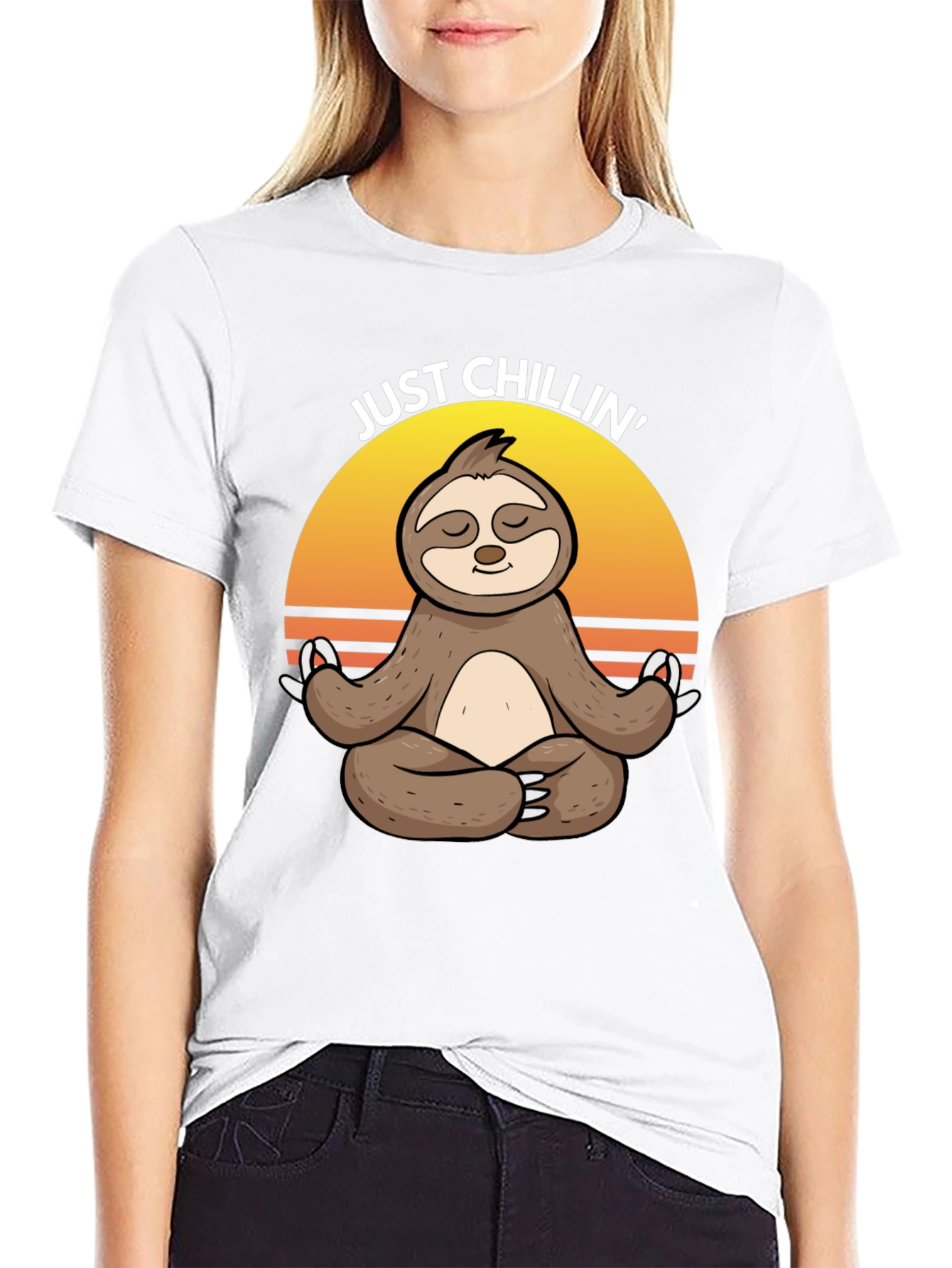 Just Chillin Sloth Yoga Meditation T-Shirt