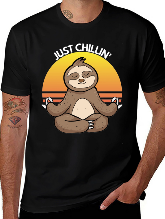 Just Chillin Sloth Yoga Meditation T-Shirt
