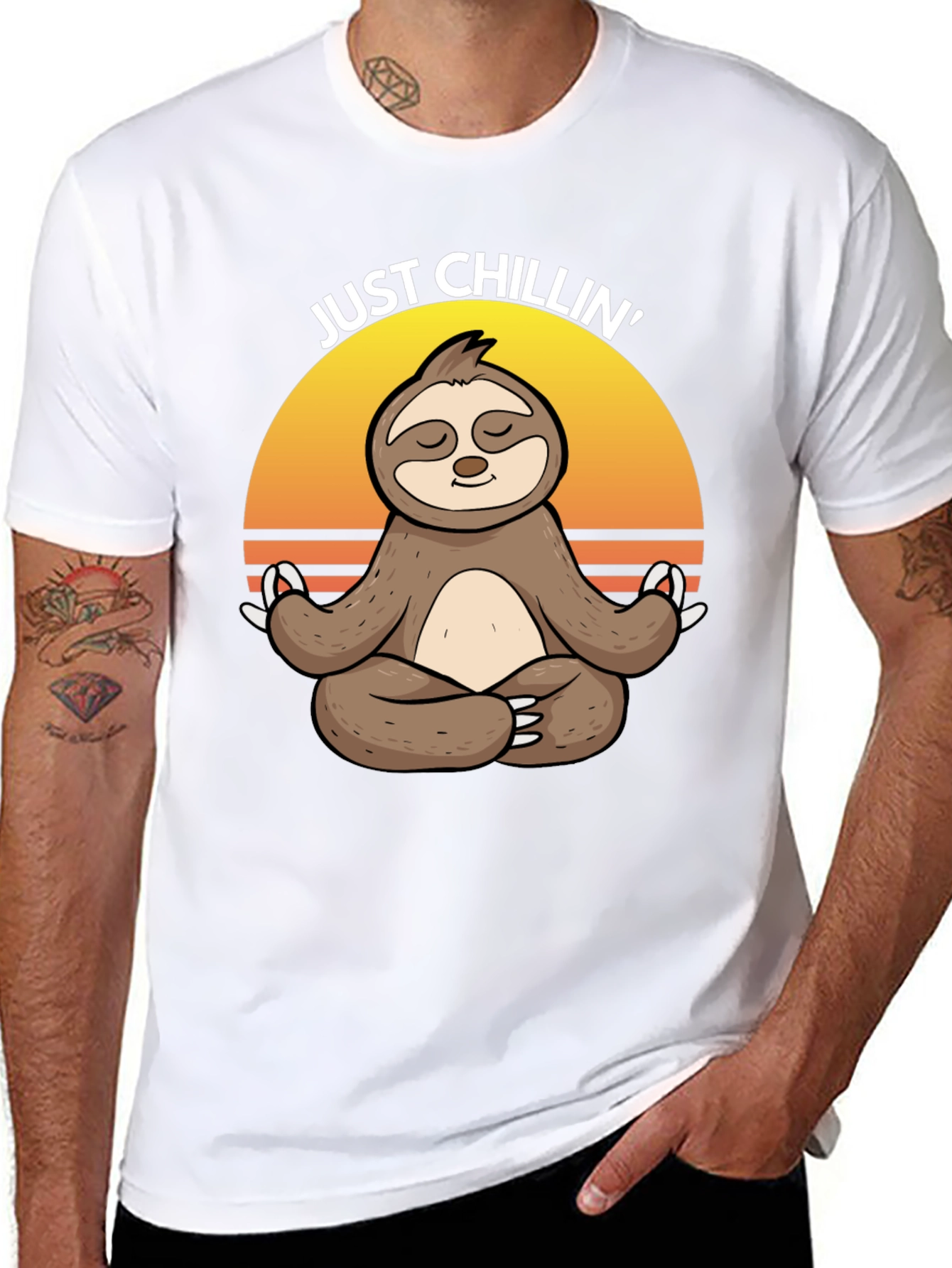 Just Chillin Sloth Yoga Meditation T-Shirt