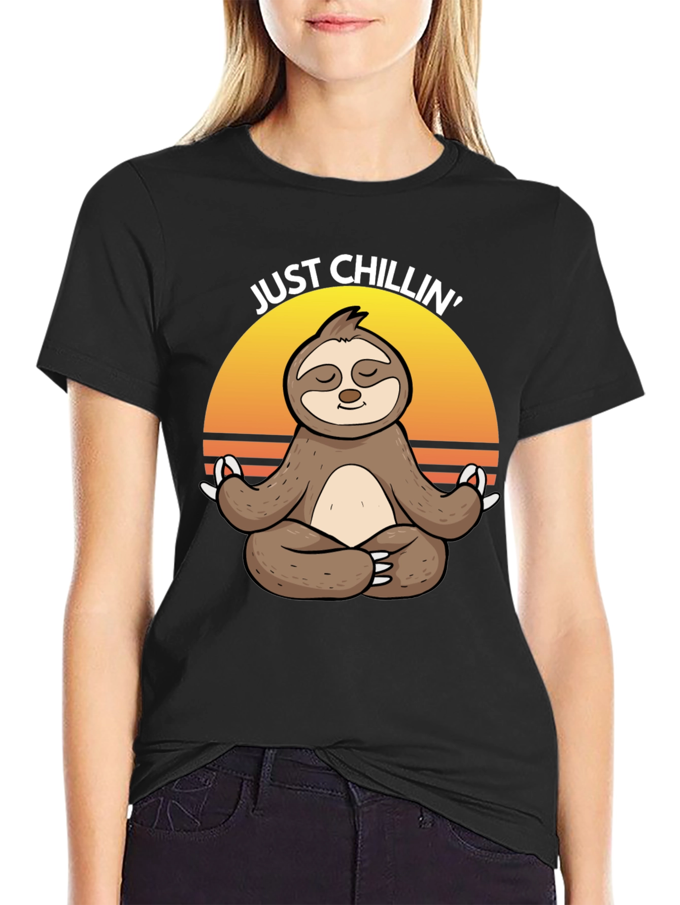 Just Chillin Sloth Yoga Meditation T-Shirt