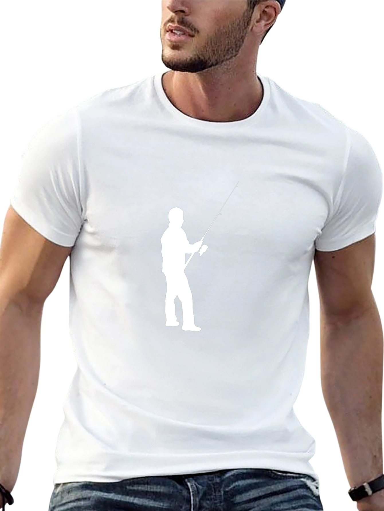 Fishing Silhouette Black T-Shirt