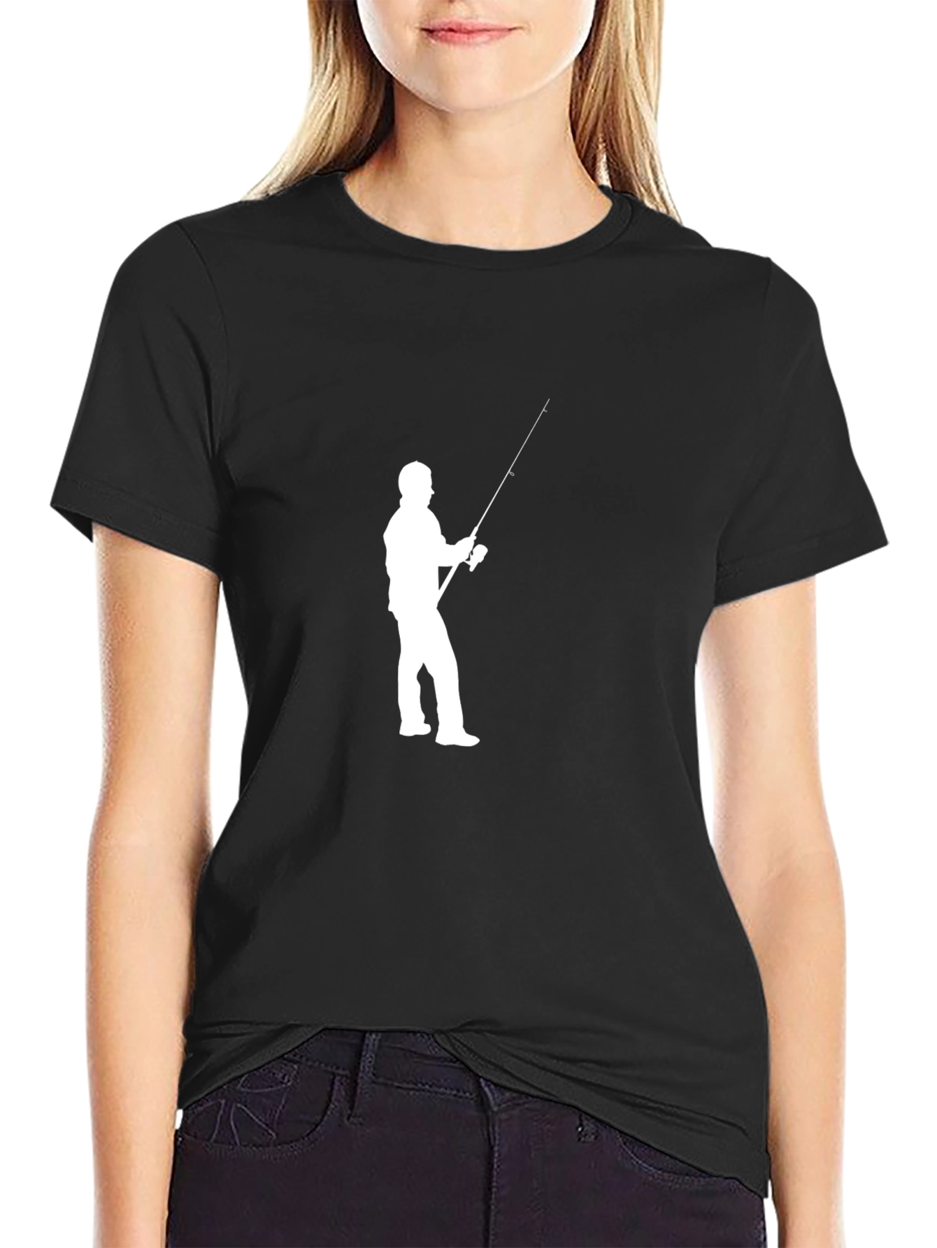 Fishing Silhouette Black T-Shirt