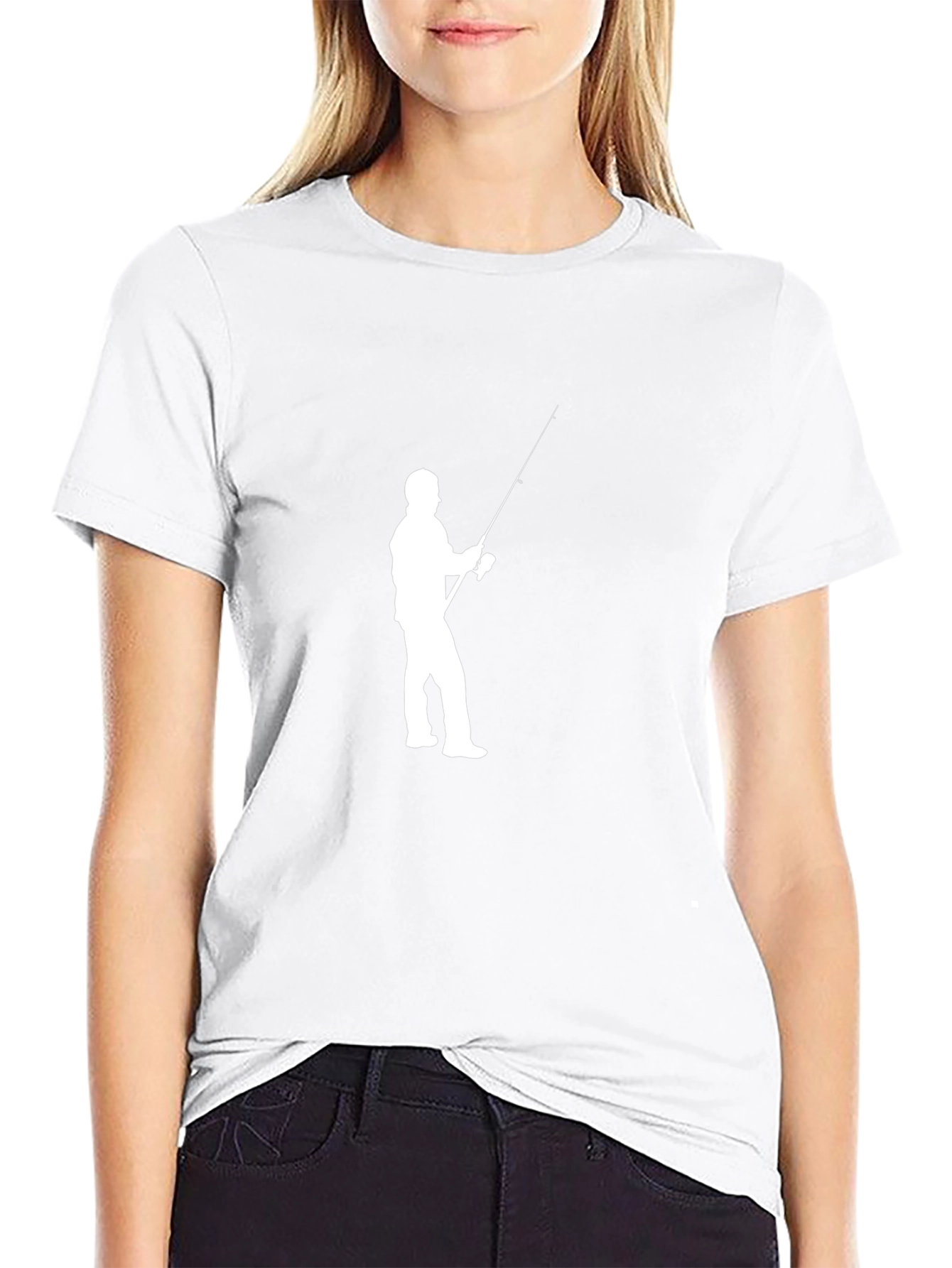 Fishing Silhouette Black T-Shirt