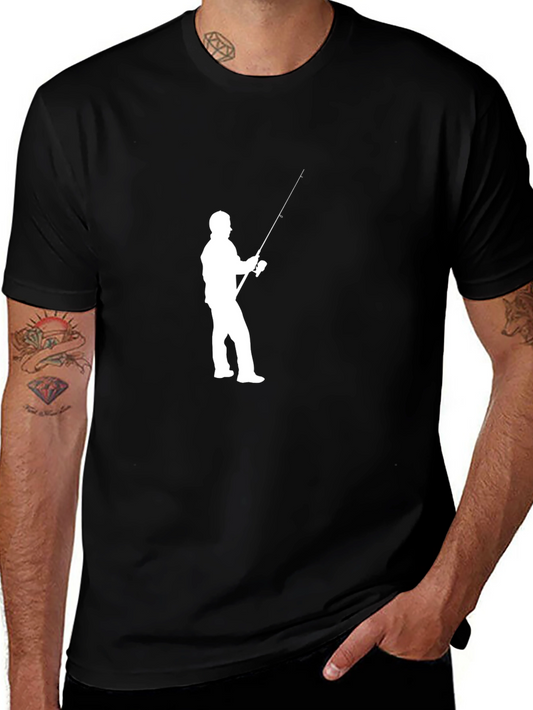 Fishing Silhouette Black T-Shirt