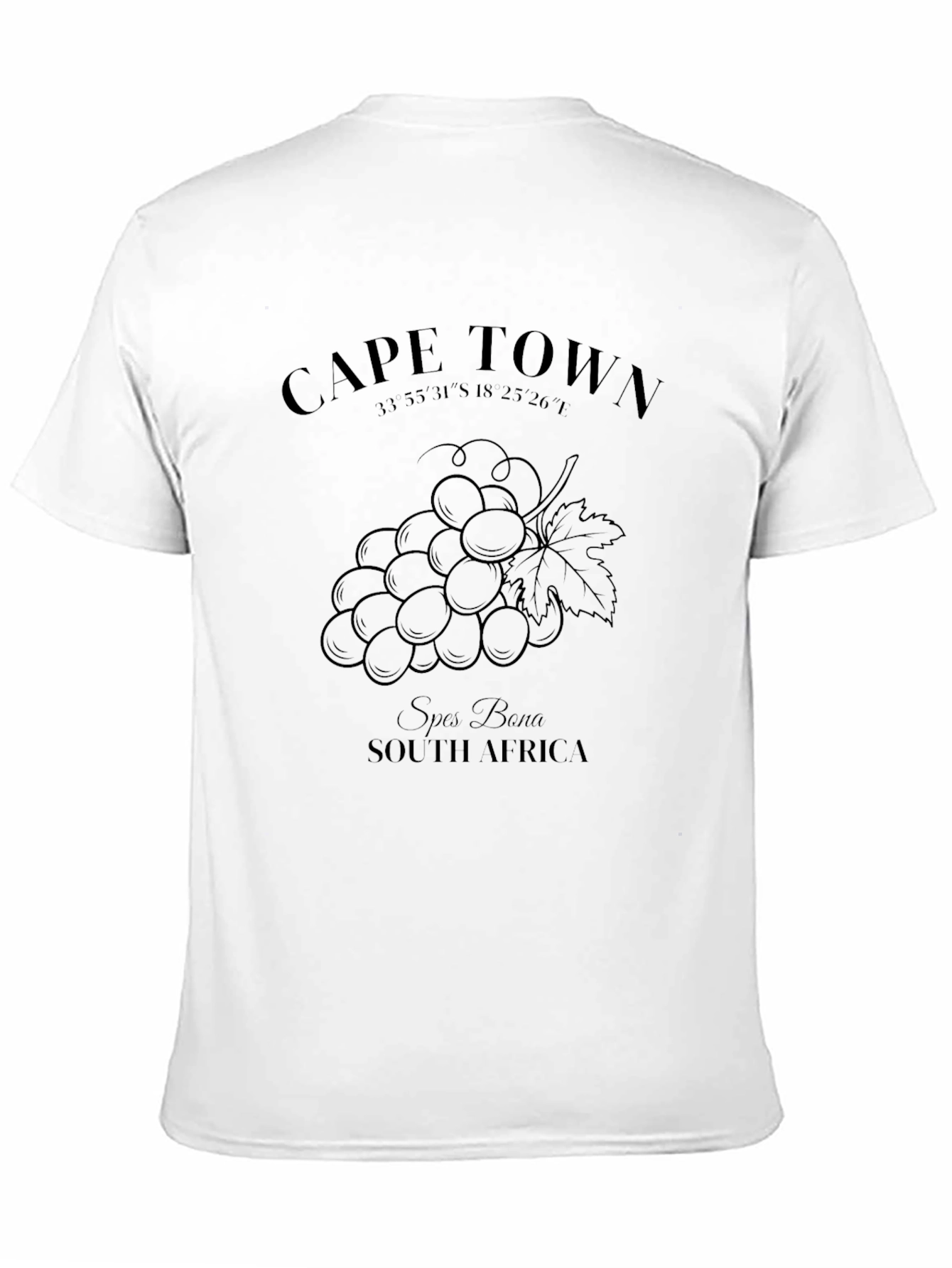 Cape Town Grape Graphic Black T-Shirt