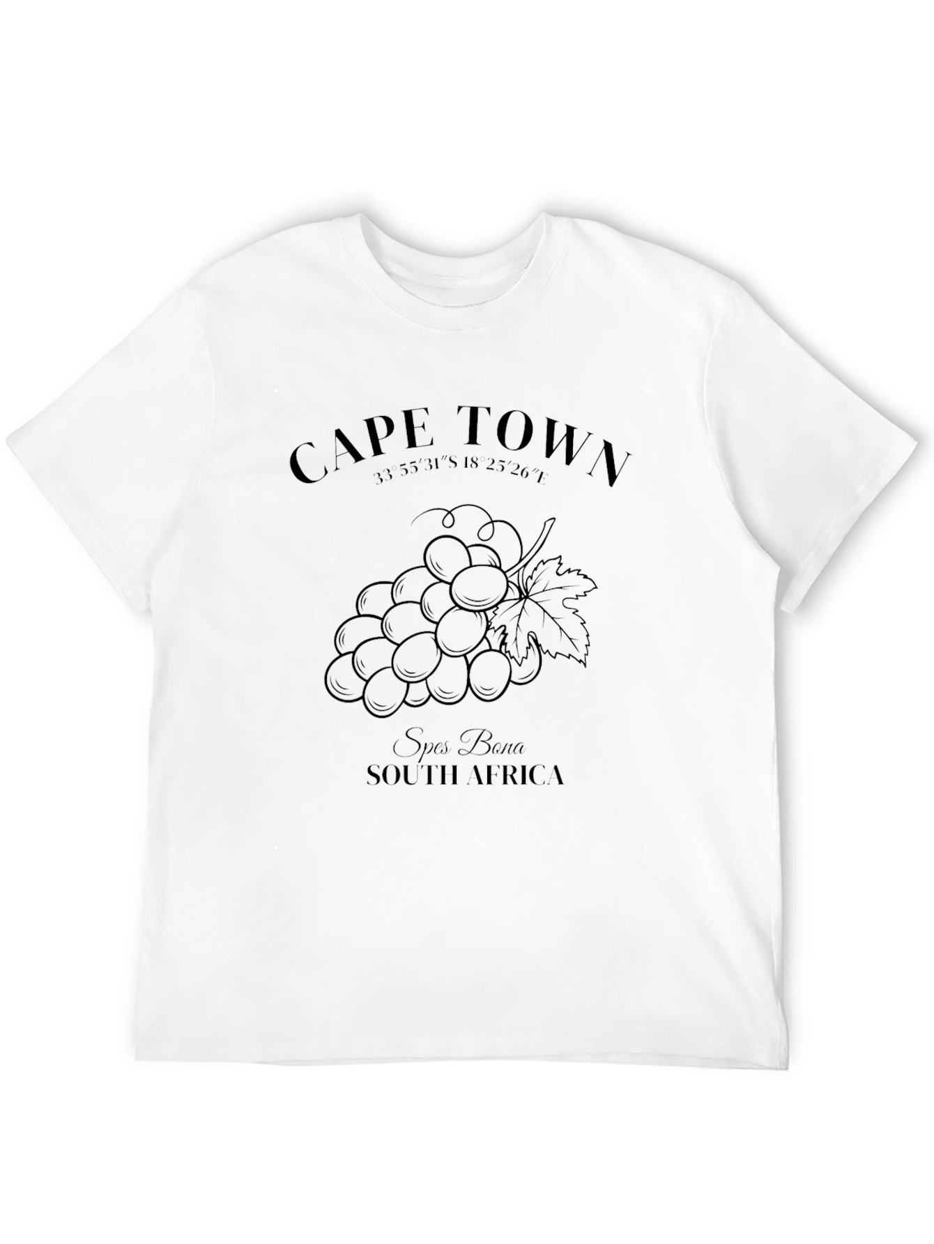 Cape Town Grape Graphic Black T-Shirt