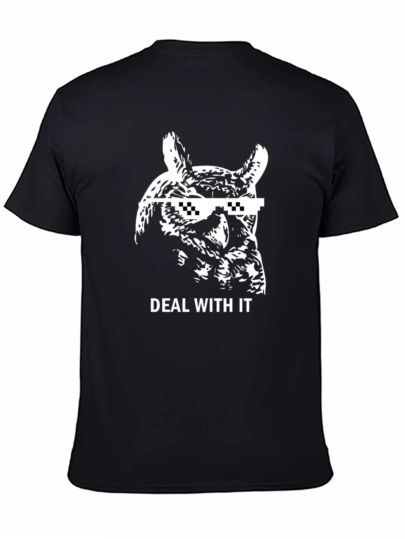 Deal With It Owl Black T-Shirt