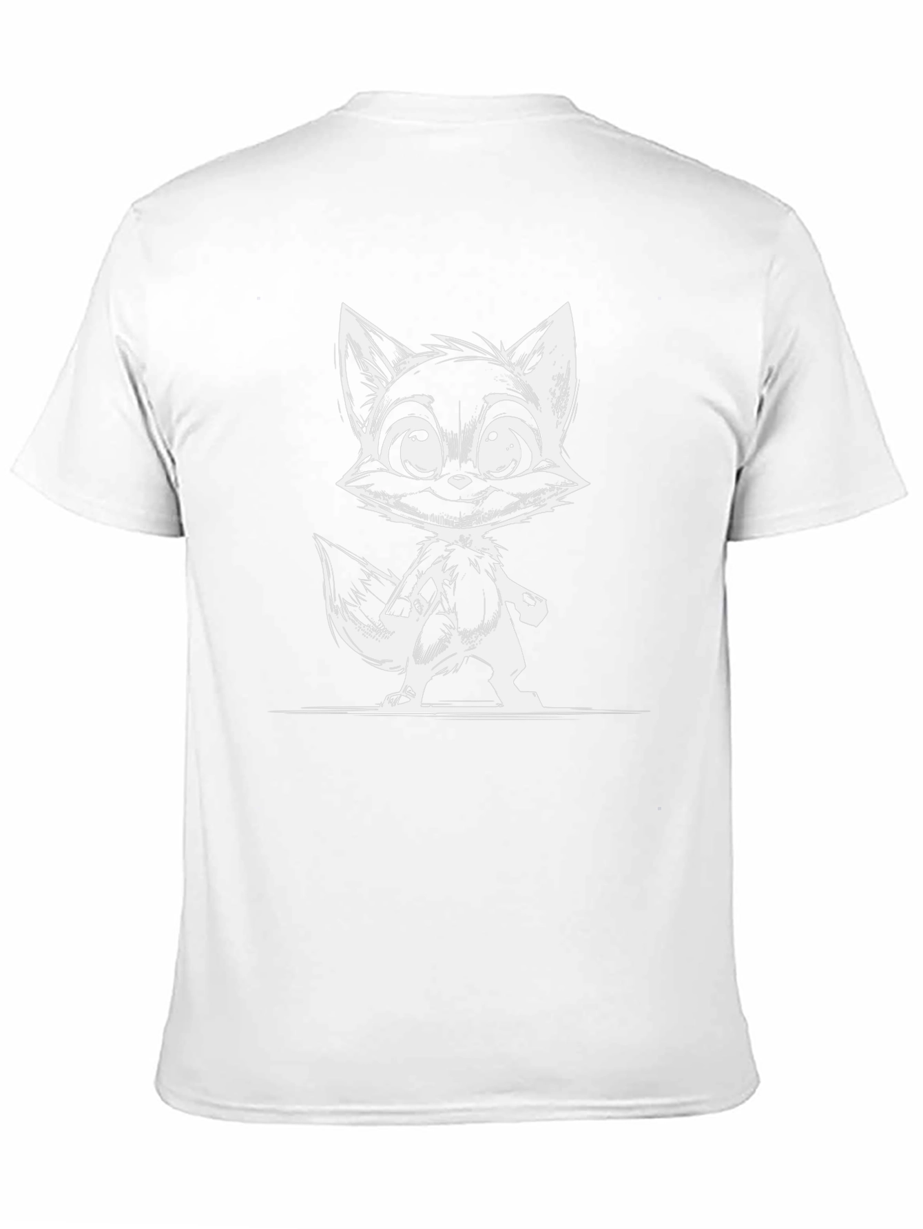 Cartoon Fox Graphic Black T-Shirt