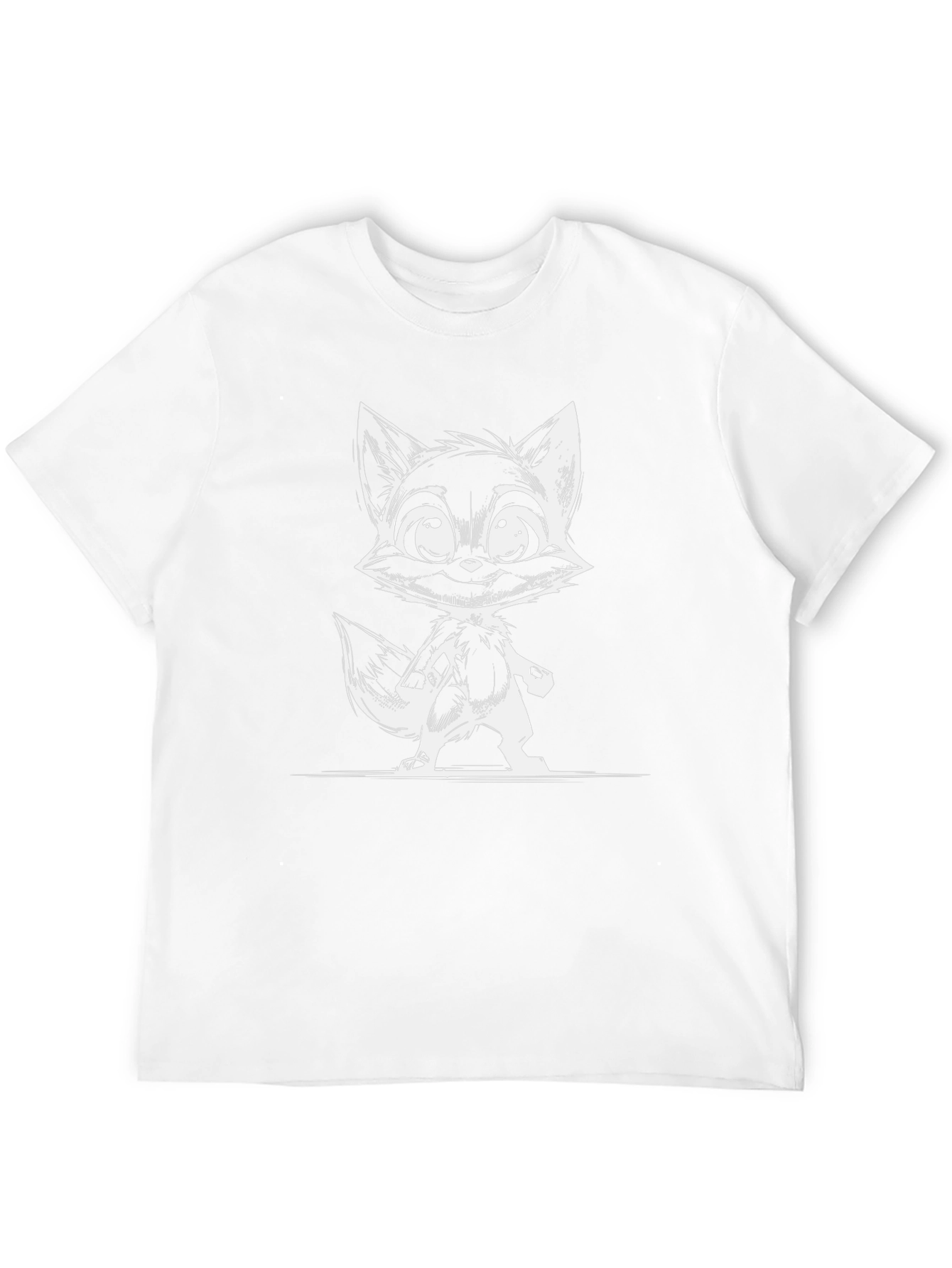 Cartoon Fox Graphic Black T-Shirt