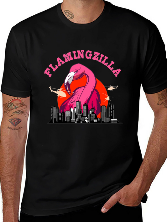 Flamingozilla Graphic T-Shirt - Funny Bird Tee