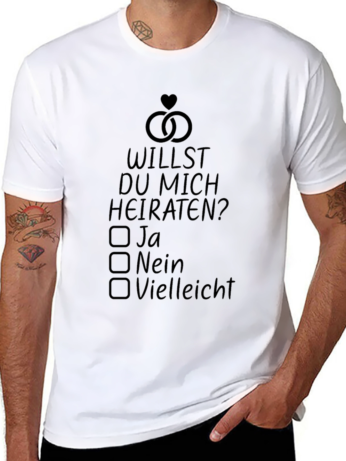 Willst Du Mich Heiraten? Novelty T-Shirt