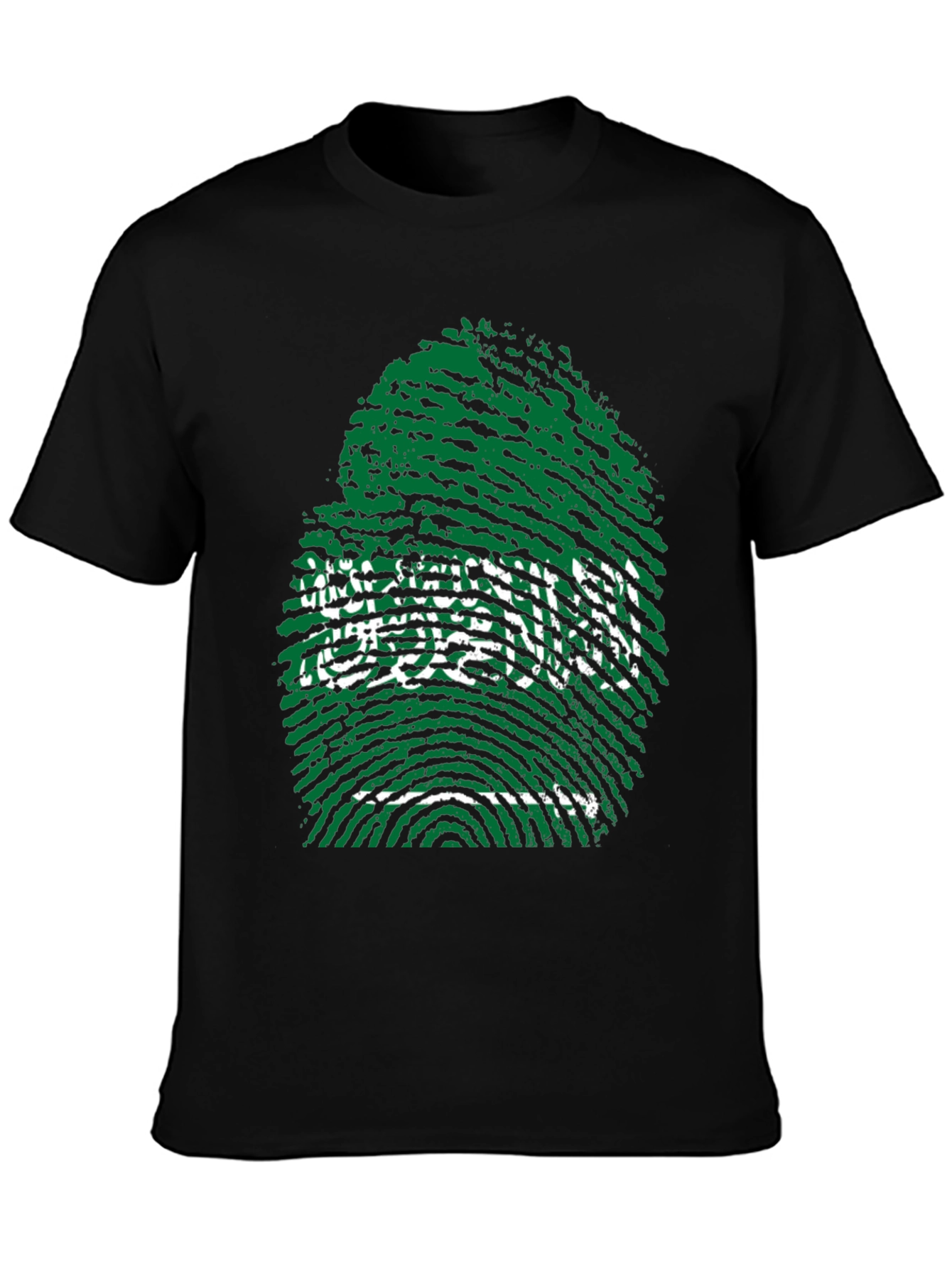 Saudi Arabia Fingerprint Flag Graphic T-Shirt