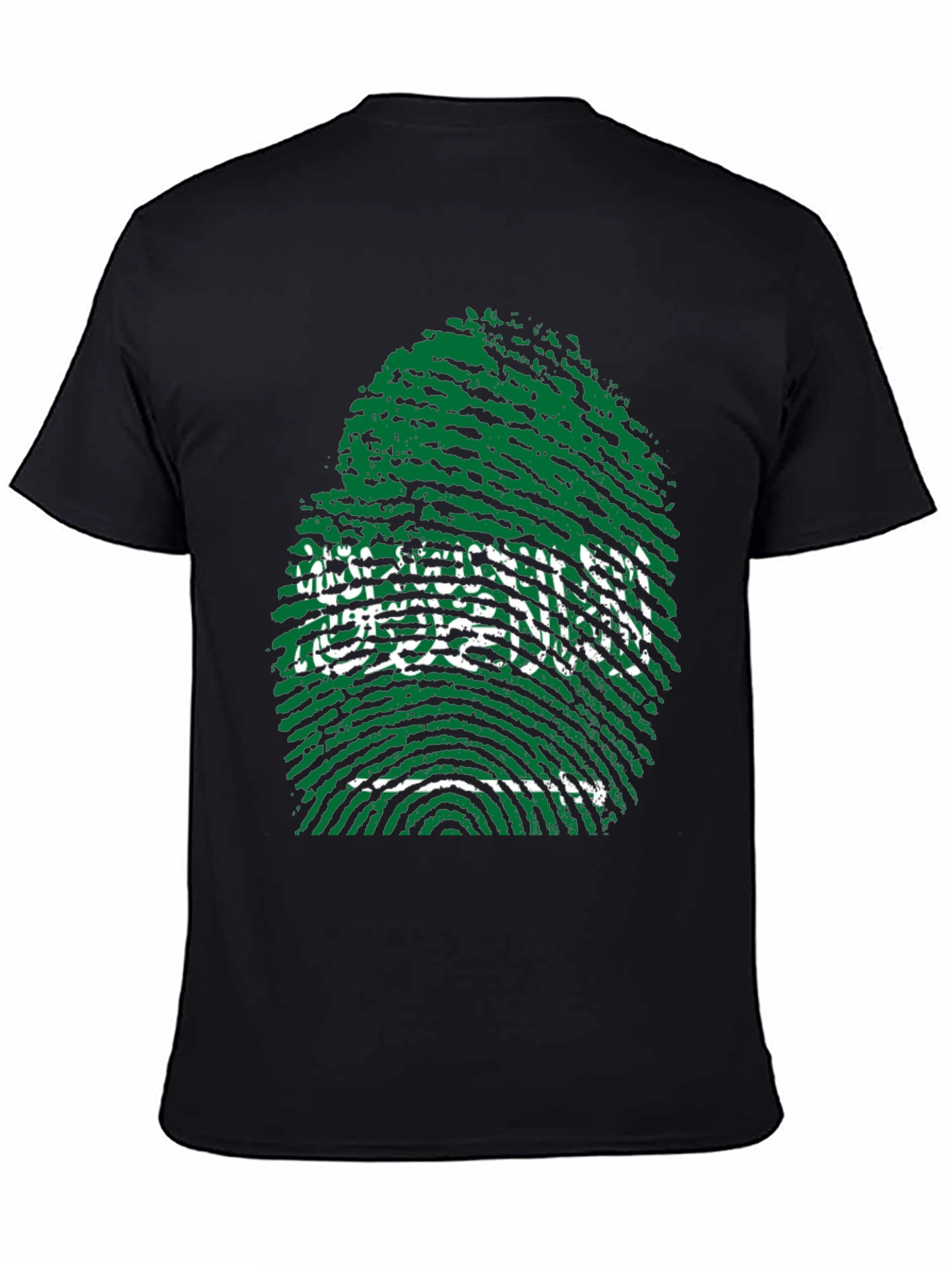 Saudi Arabia Fingerprint Flag Graphic T-Shirt