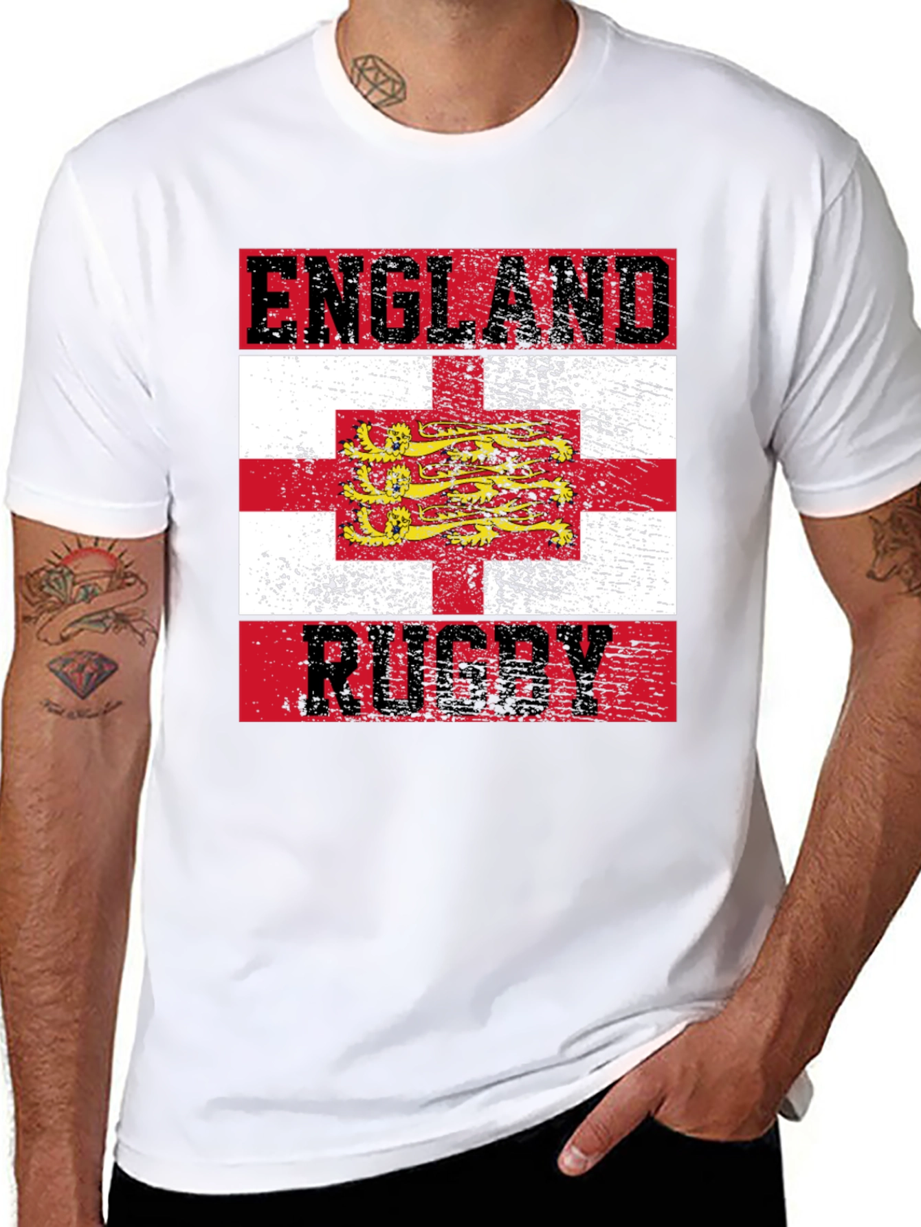 England Rugby T-Shirt - Distressed Style
