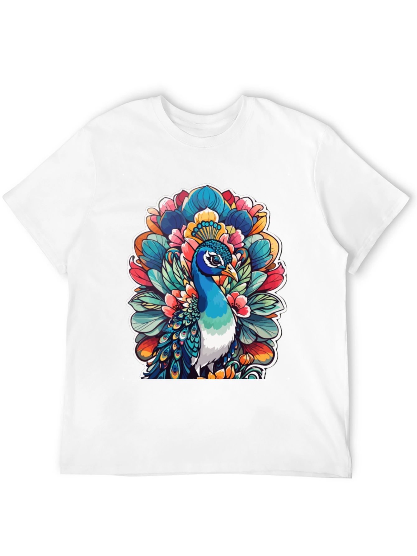 Peacock Graphic Tee - Bold Artistic Design