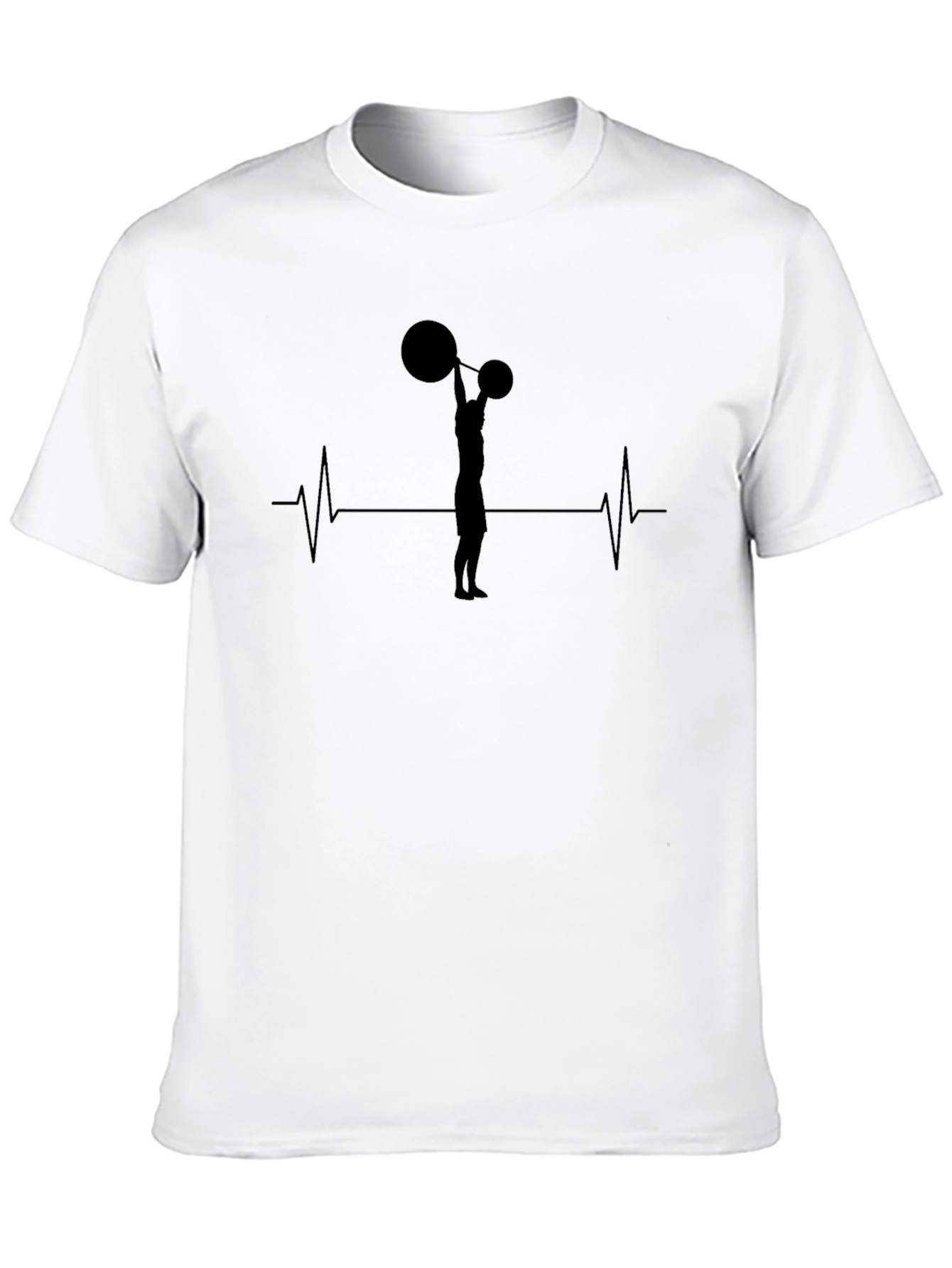 Weightlifting Heartbeat T-Shirt - Black Graphic Tee