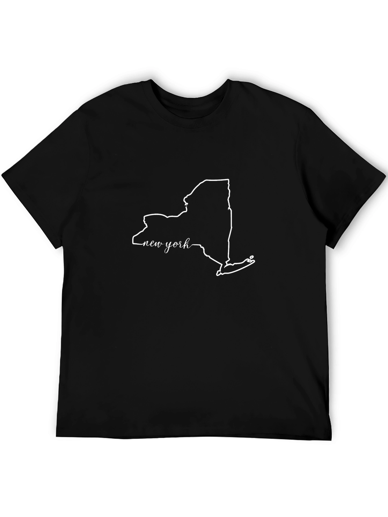 New York State Outline Graphic Tee - Black
