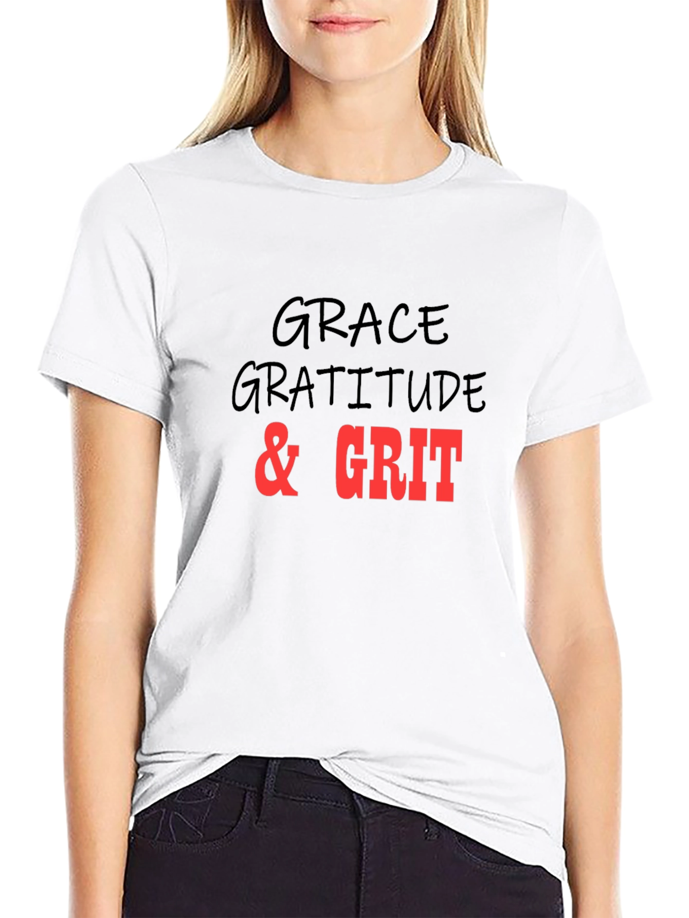 Grace Gratitude Grit T-Shirt Black Graphic Tee