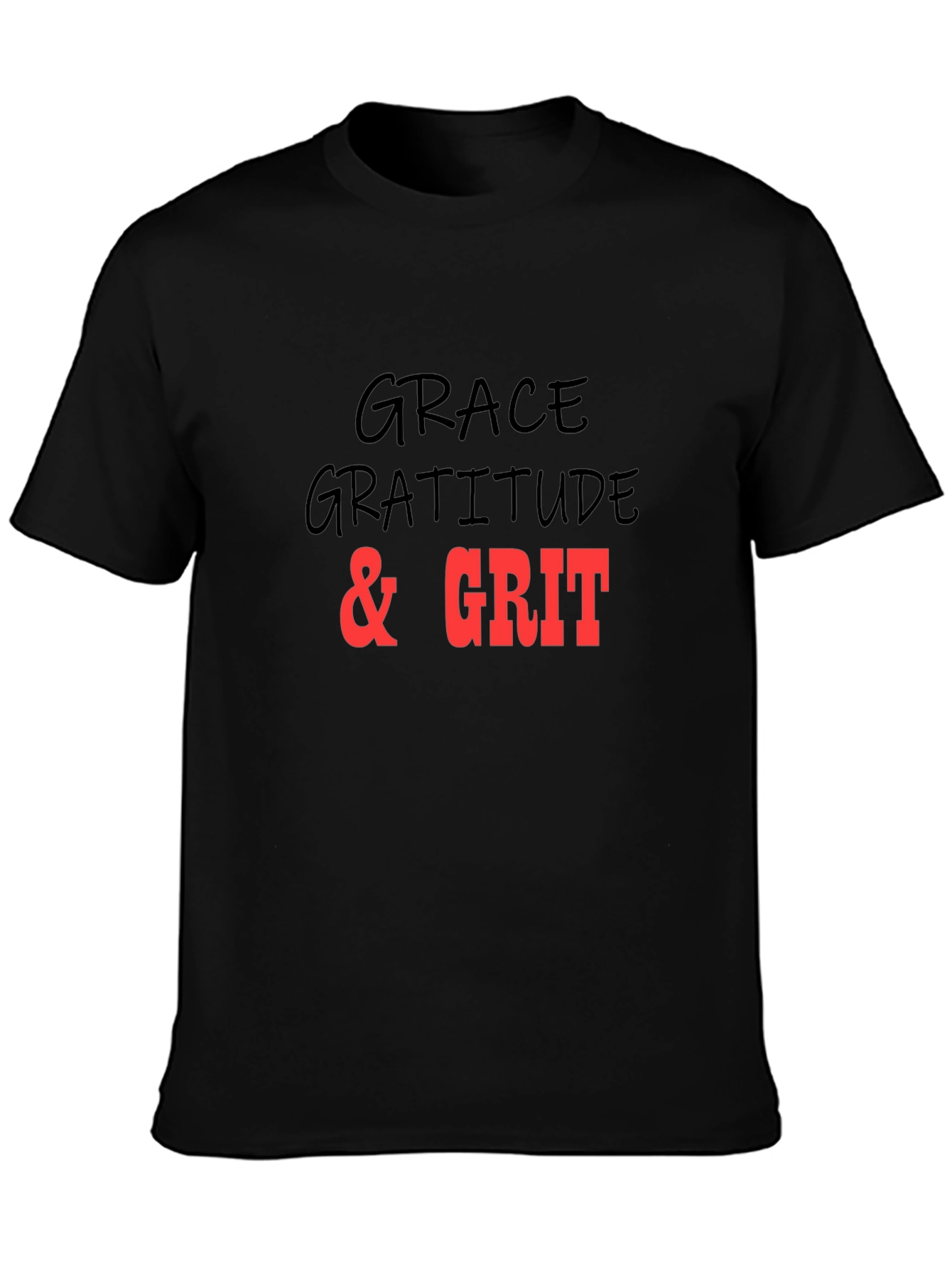 Grace Gratitude Grit T-Shirt Black Graphic Tee